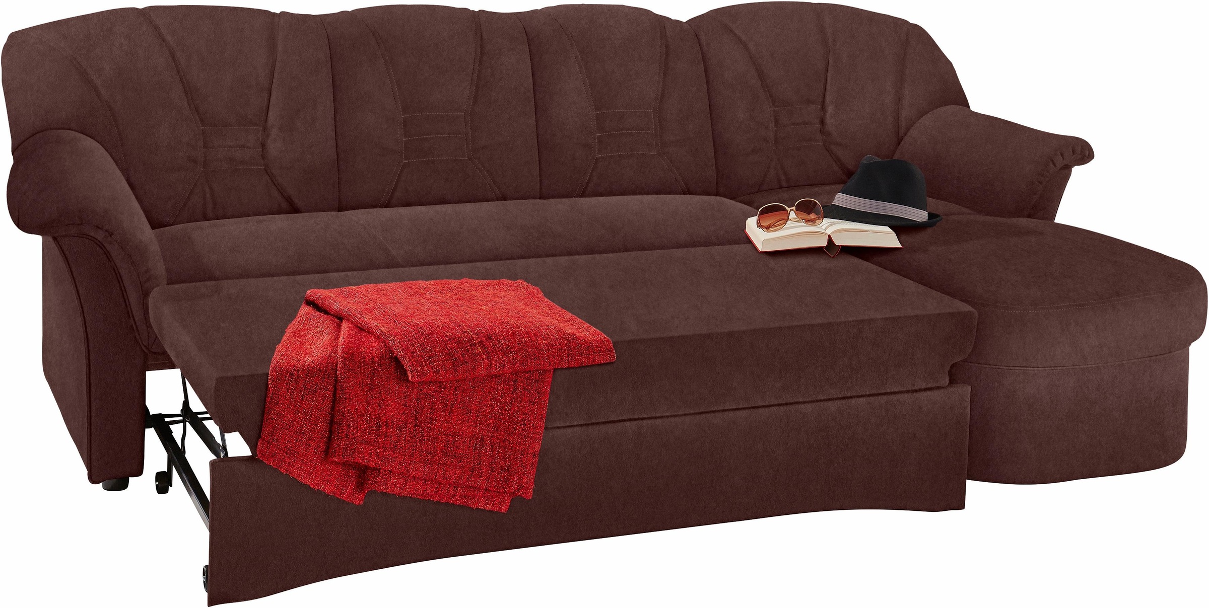 Thumbnail - DOMO collection Ecksofa "Elva, zeitlose Formensprache, elegante Rückensteppung, L-Form", wahlweise mit Bettfunktion und ...