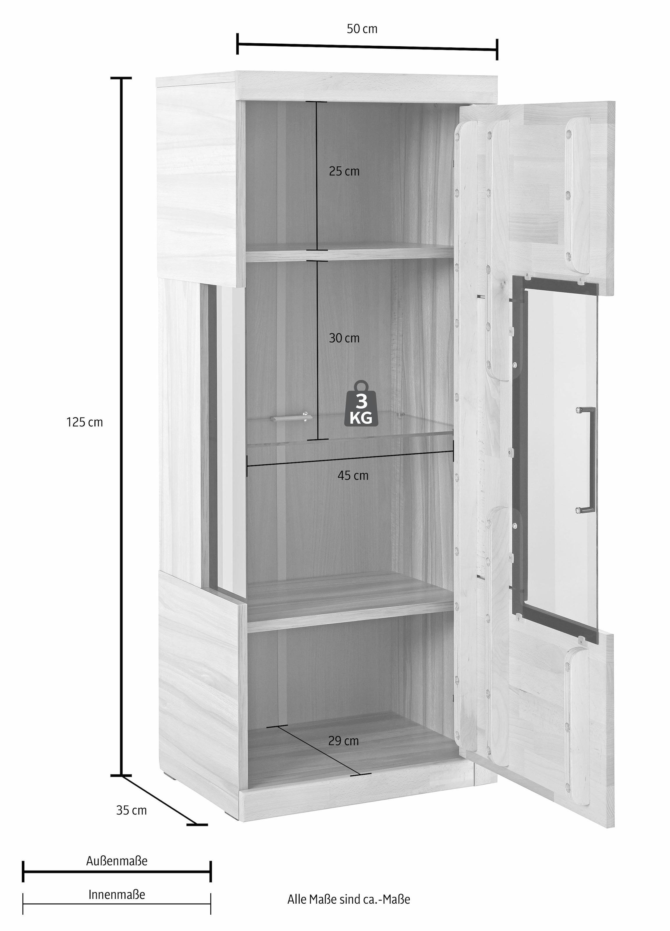 Vitrine, Höhe 125 cm mit Glaseinsatz online kaufen | BAUR