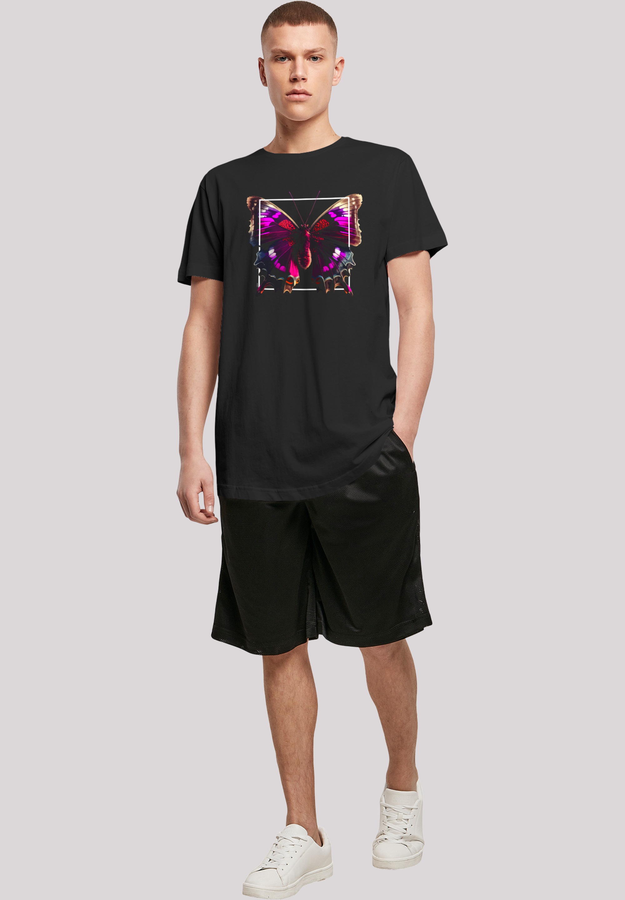 F4NT4STIC T-Shirt »Pink Schmetterling LONG TEE«, Print ▷ für | BAUR