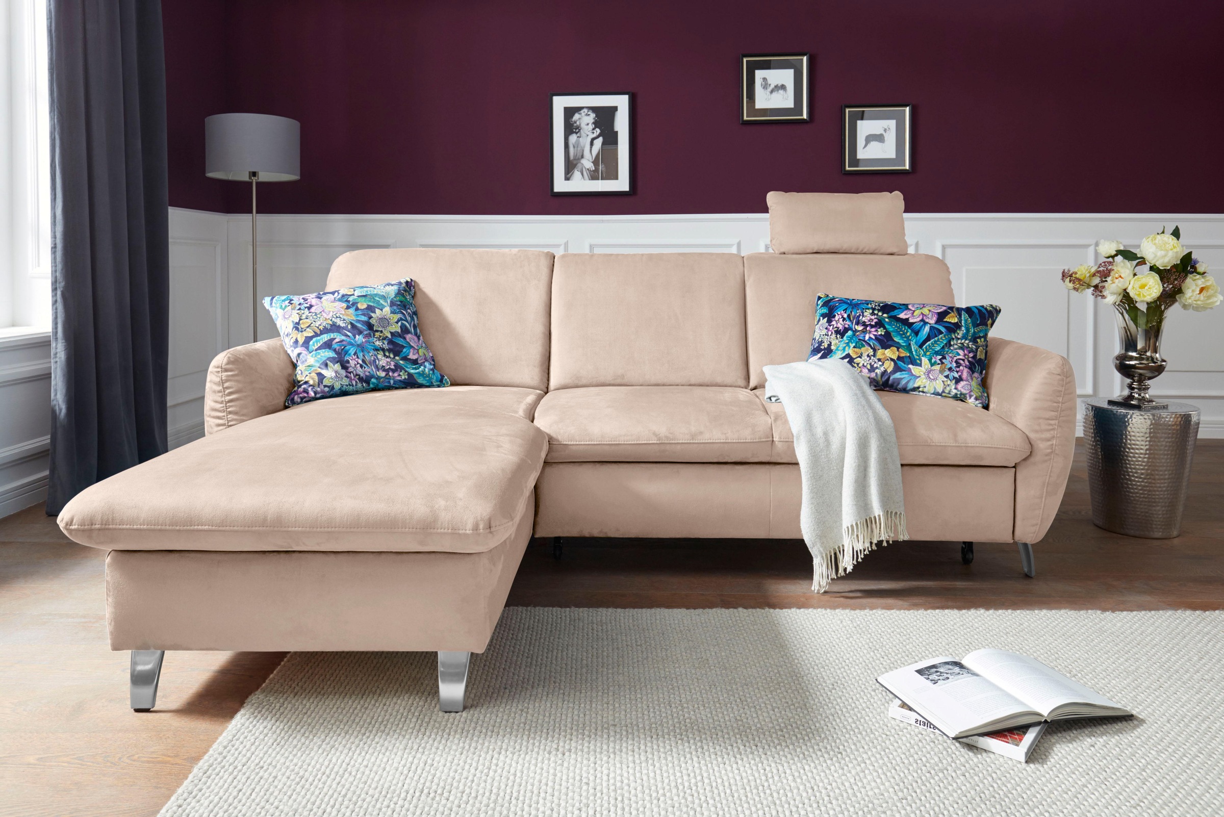 sit&more Ecksofa "Daytona L-Form" mit Federkern, einer Kopfstütze und wahlw günstig online kaufen