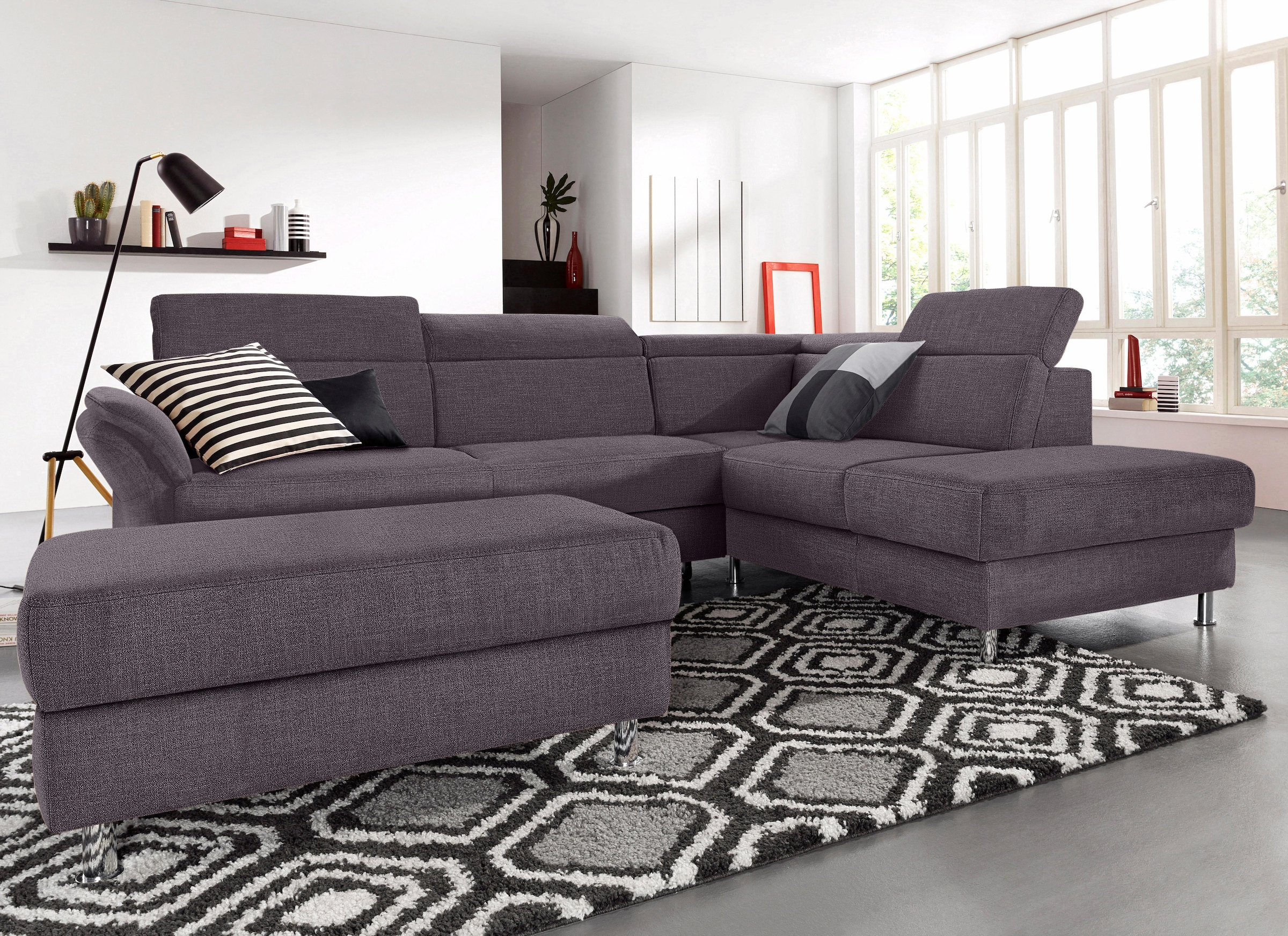 sit&more Ecksofa "Avignon L-Form", inklusive Kopfteilverstellung, wahlweise mit Bettfunktion