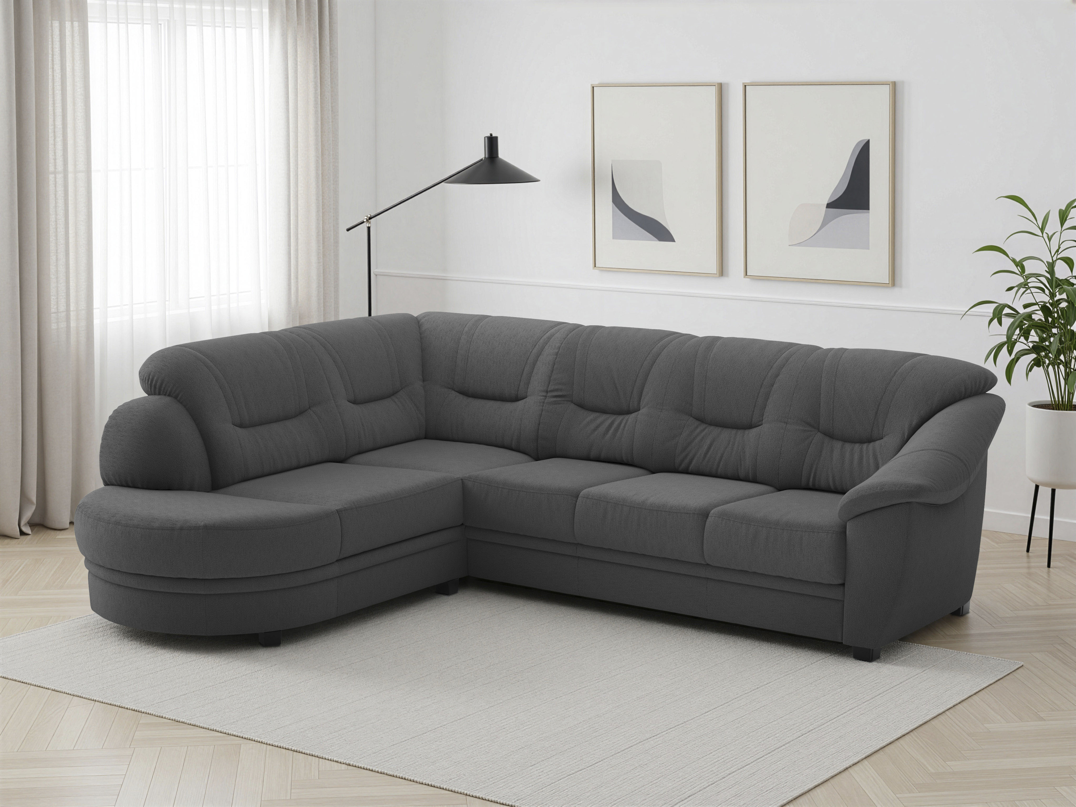 sit&more Ecksofa "Savona L-Form, B: 267 cm, Couch mit Federkern, Komfortsitzhöhe 46 cm" optional mit Schlaffunktion