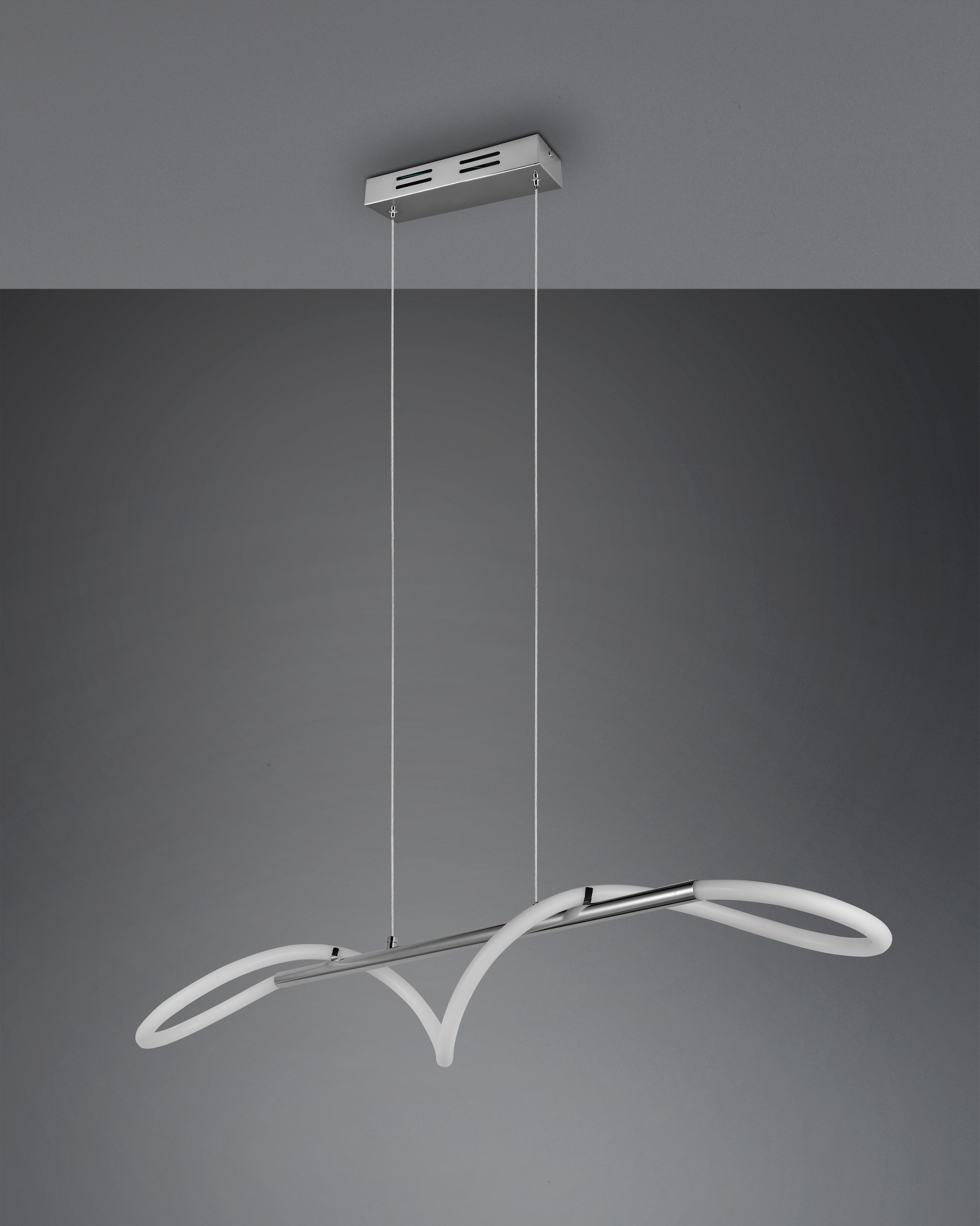 REALITY Leuchten LED Pendelleuchte »ARGOS, Hängelampe Esszimmer Wohnzimmer, 28W LED kaltweiß 4000K 3500 Lm«, 1 flammig, Leuchtmittel LED-Board | LED fest integriert, Hängeleuchte höhenverstellbar bis 150cm, 3 Stufen Switch Dimmer