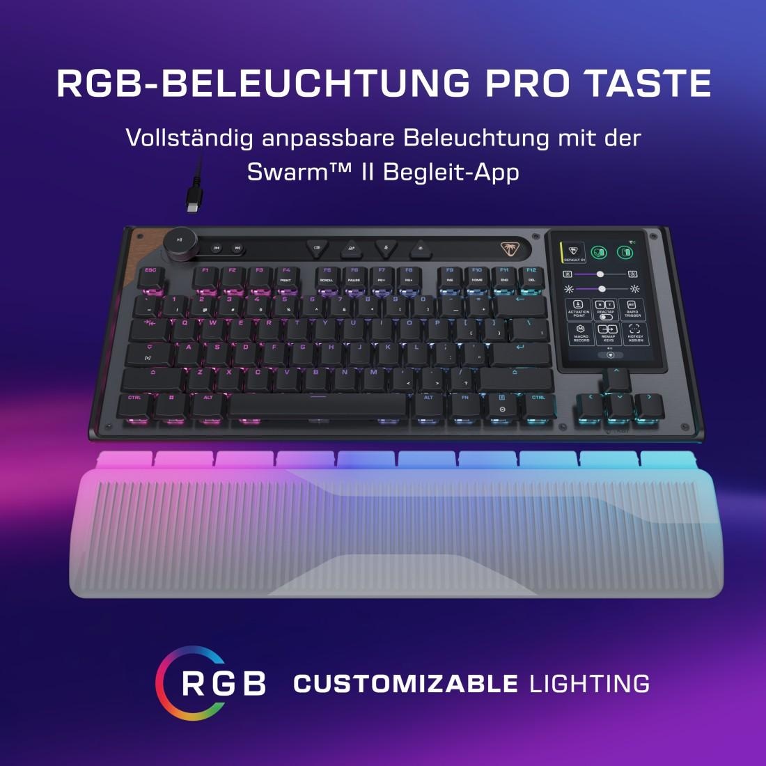 Turtle Beach Gaming-Tastatur »Command KB7 TKL« (Angenehmes Tippen | Handgelenkauflage | Makro-Tasten)