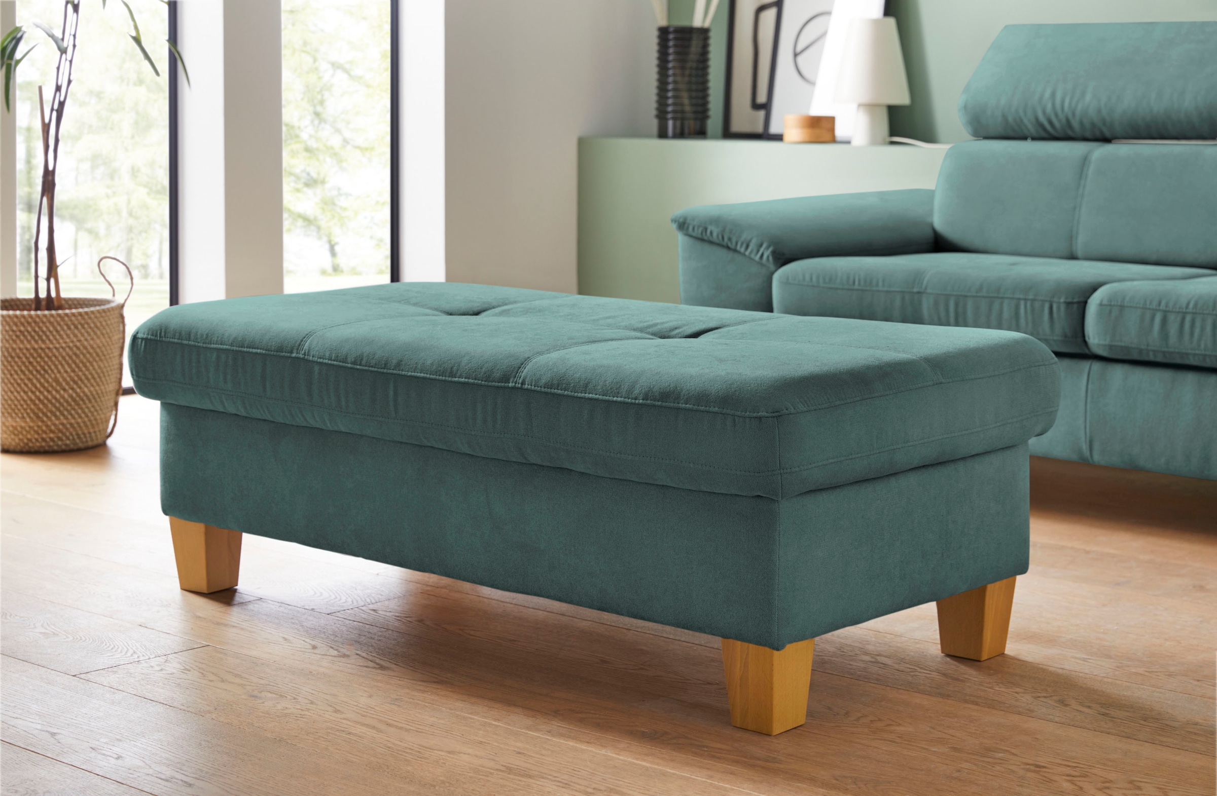 exxpo - sofa fashion Hocker "Enya Bankhocker mit Staufach unter der Sitzfläche" schöne Detailverarbeitung
