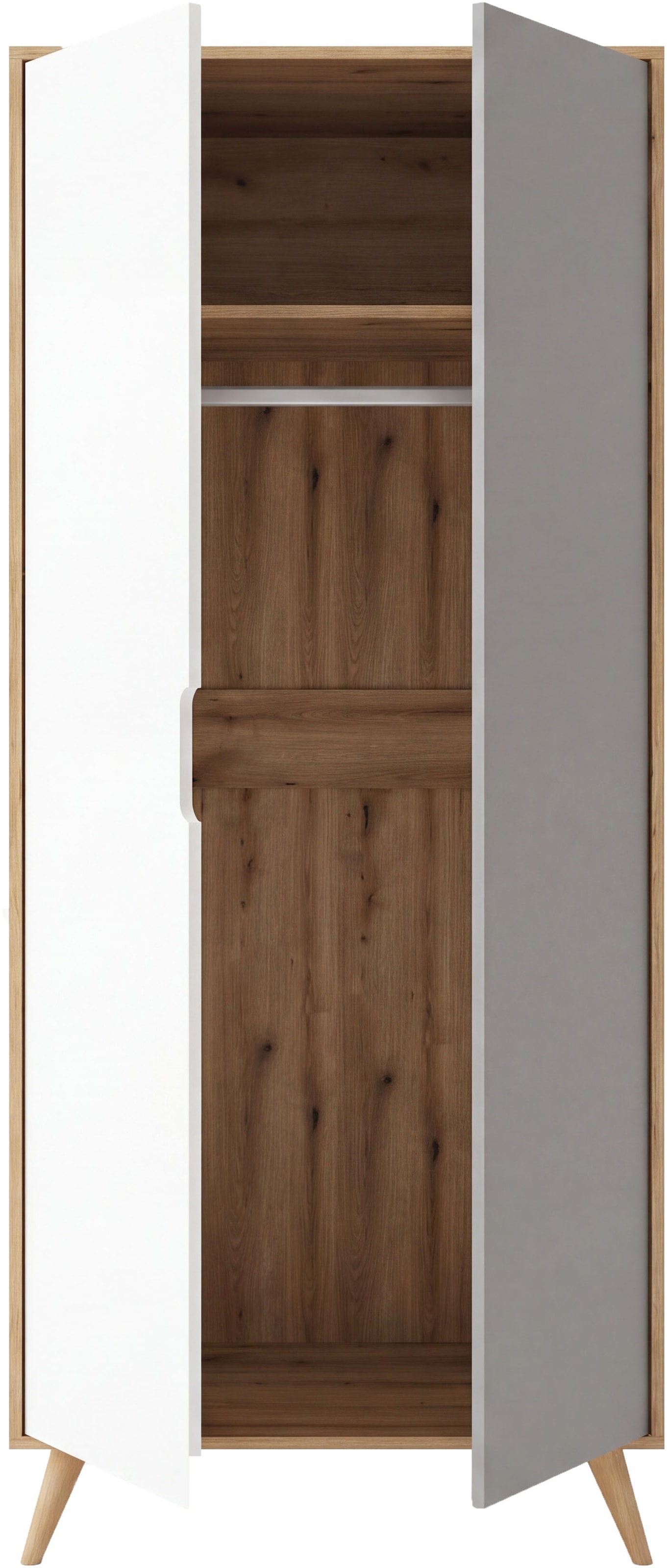 OTTO home Kleiderschrank »TALVINNA, Schlafzimmerschrank,Garderobenschrank,Schrank,Dielenschrank« 2-türig, Breite 81cm, 1 Kleiderstange, 1 fester Boden