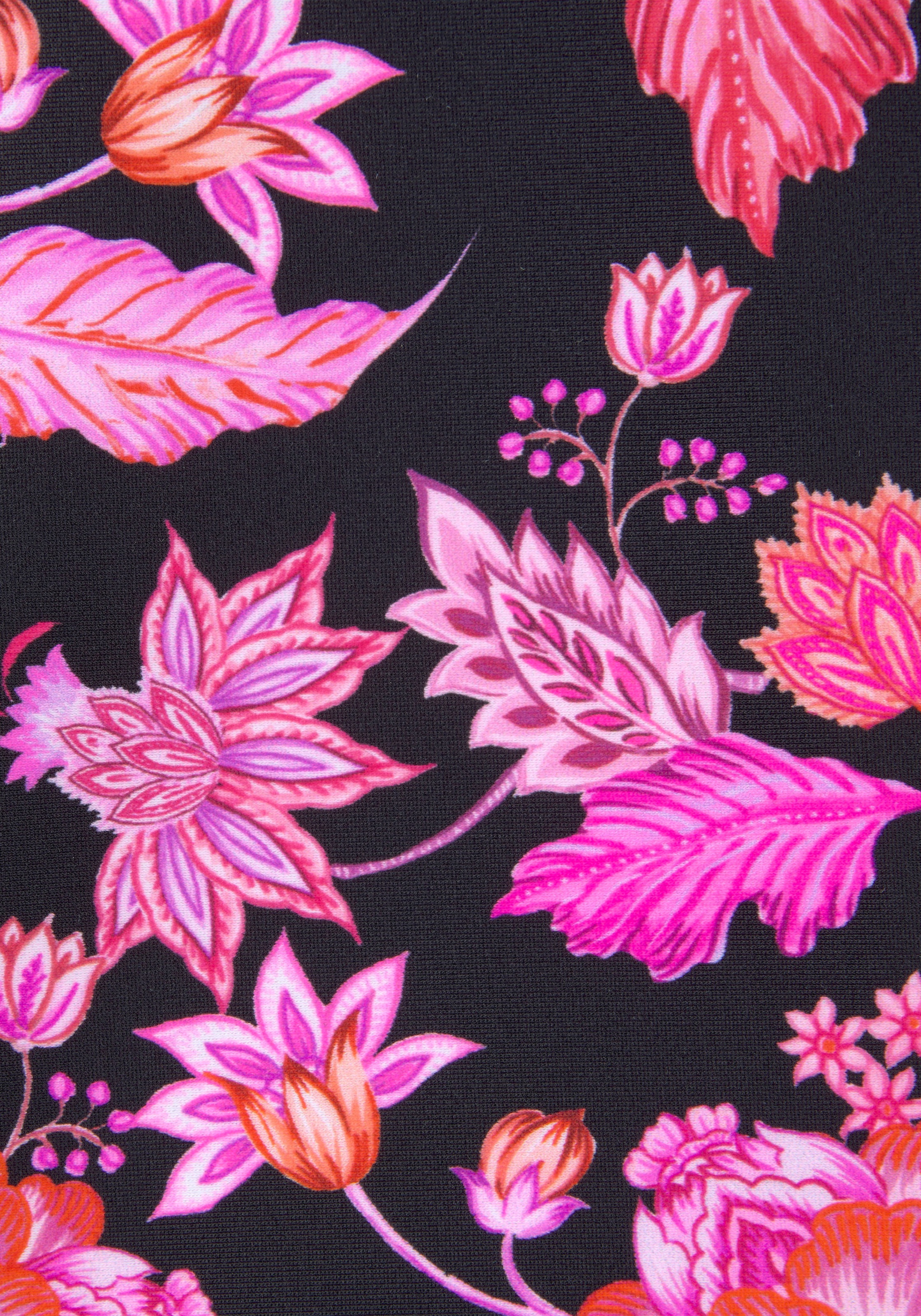 Bügel-Tankini-Top LASCANA "Bohemian", Damen, Gr. 44, Cup B, bunt (schwarz, pink), Recycling-Polyamid, Paisleymuster, bedruckt, Bikini-Oberteile, mit platzierten Streifen 3