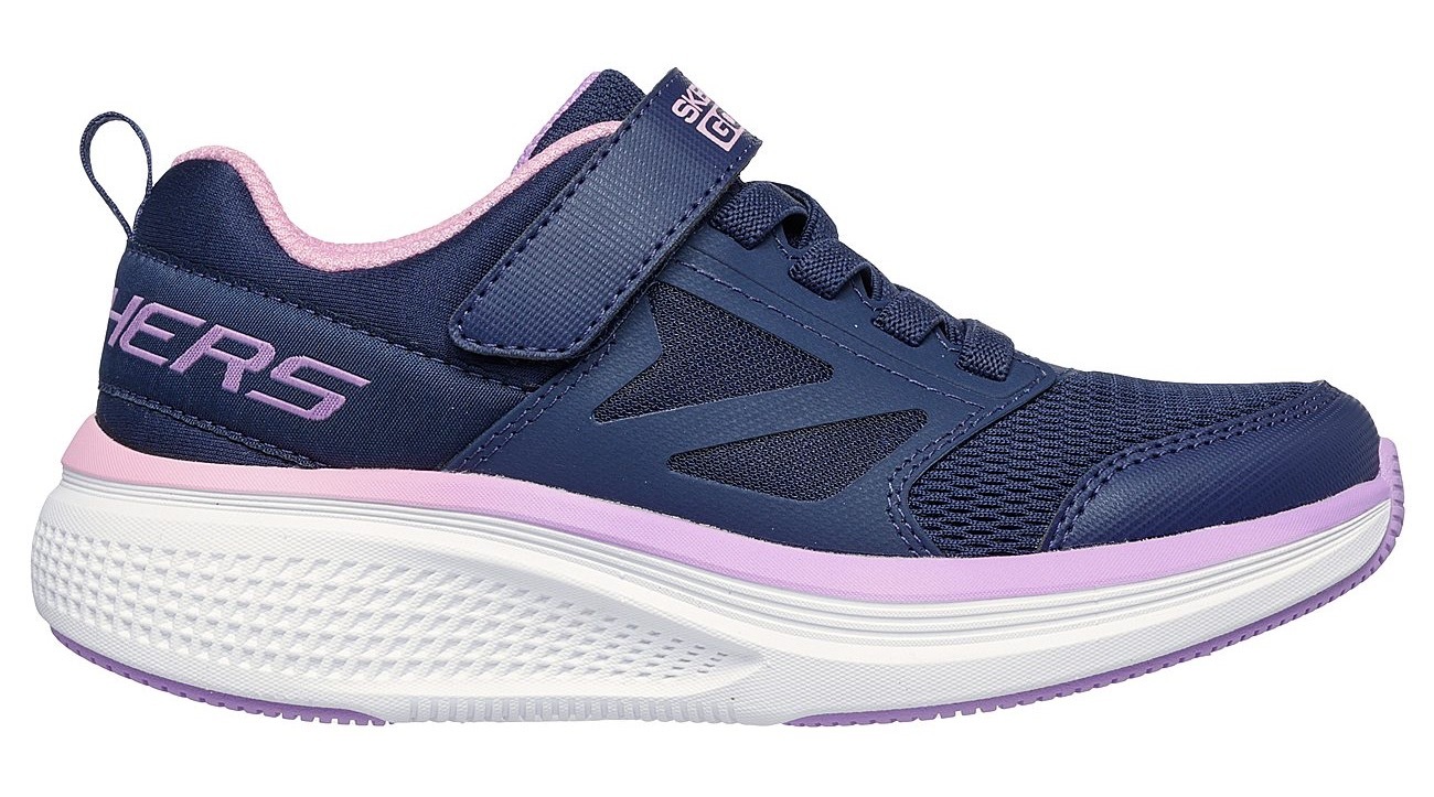 Sneaker SKECHERS "GO RUN ELEVATE 2.0", Mädchen, Gr. 27, blau (navy), Lederimitat, Textil, kontrastfarbene Details, Schuhe Sneaker, Freizeitschuh mit Klettverschluss, Größenschablone zum Download 3