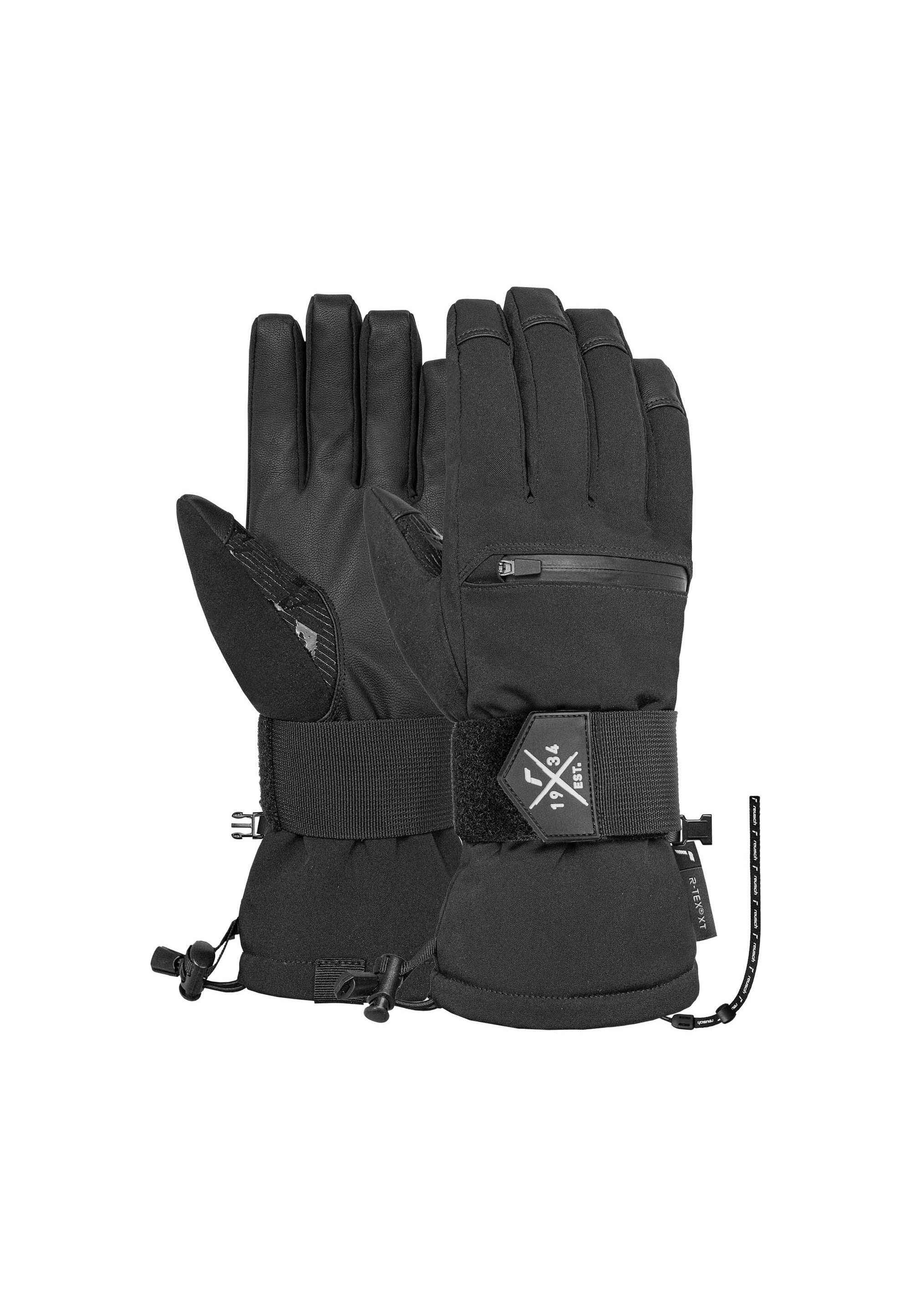 "Skihandschuhe REUSCH ""Rampage R-TEX XT"", Damen, Gr. 10, schwarz, 1% Elasthan, 7% Lederimitat, 1% Polyamid, 91% Polyester, Handschuhe, mit