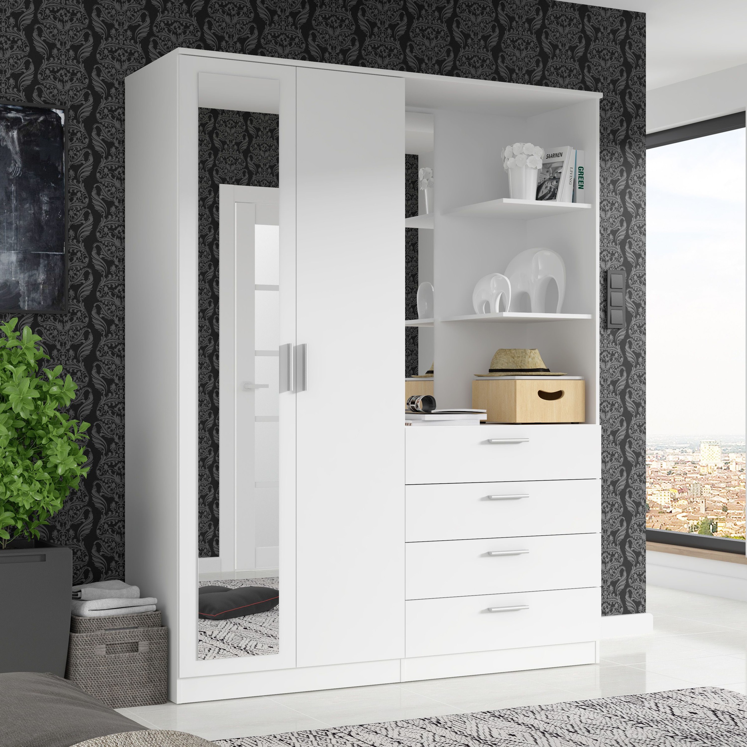 FORTE Kompaktgarderobe, B/H/T 159,3/203,4/52,7 cm, Stauraumwunder günstig online kaufen