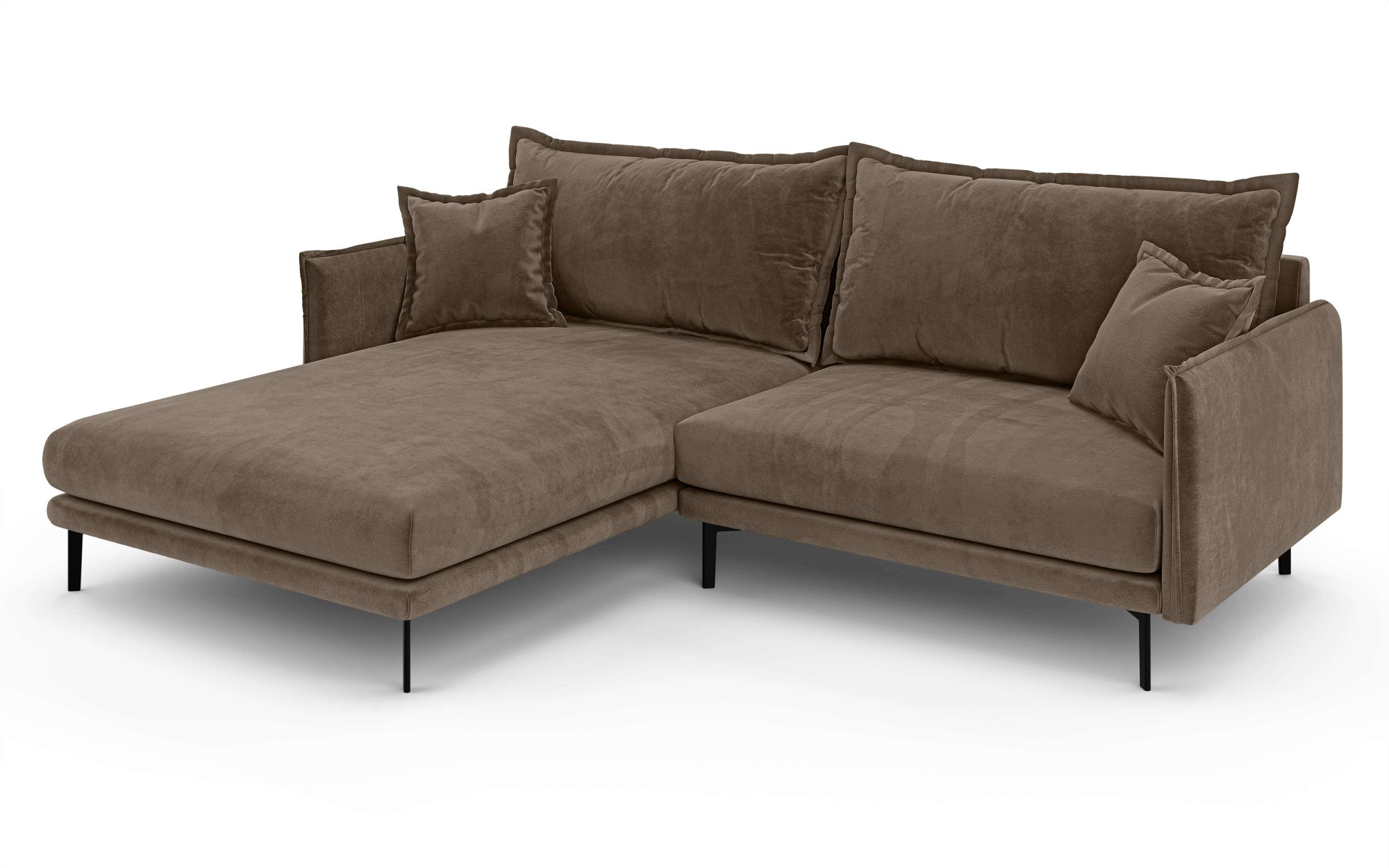 INOSIGN Ecksofa »ALEXANDRIA mit Recamiere rechts oder links bestellbar, moderne Bezüge«, L-Form mit Wellenunterfederung, Maße: B/H/T 246/86/190 cm
