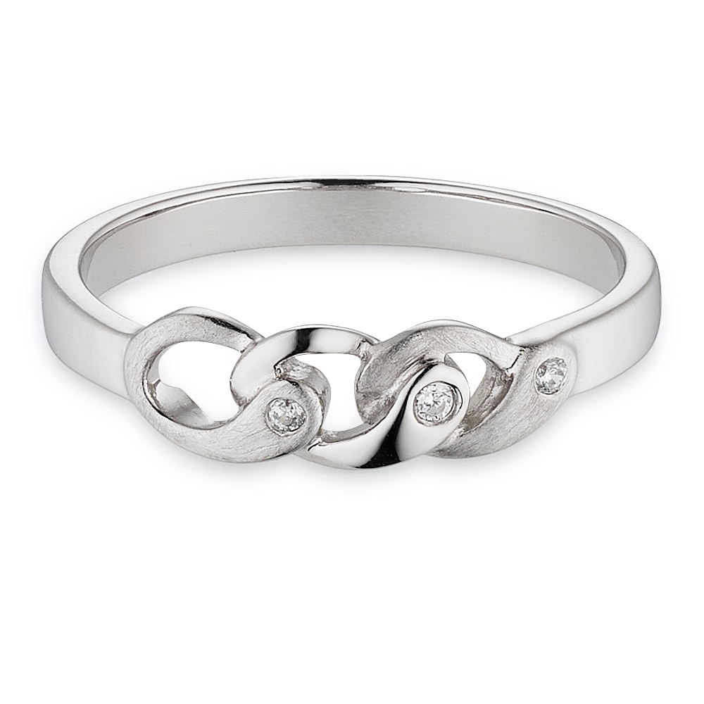 Silberring BRUNO BANANI "Schmuck Geschenk" Gr. 56, silberfarben, kristallweiß, Fingerringe, Damen, 56, Silber 925 (Sterlingsilber), 4,6mm, Silberring, mit Zirkonia (synth.)