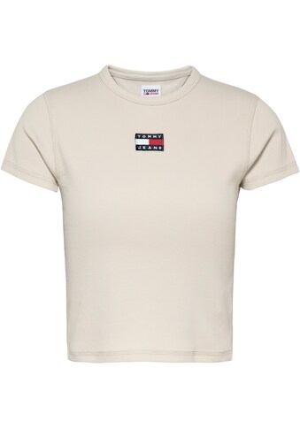Tommy Jeans T-Shirt »TJW BABY CROP RIB CENTER BADGE«, in Rippstrick kaufen