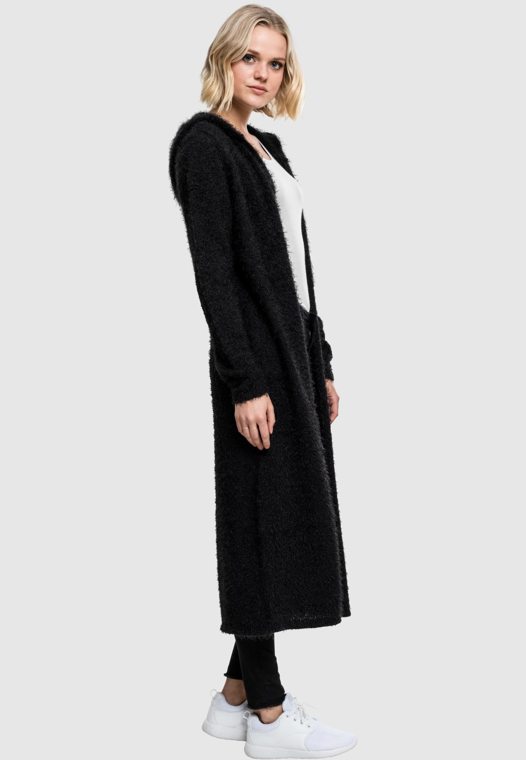 URBAN CLASSICS Strickjacke »Urban Classics Damen Ladies Hooded Feather Cardigan«