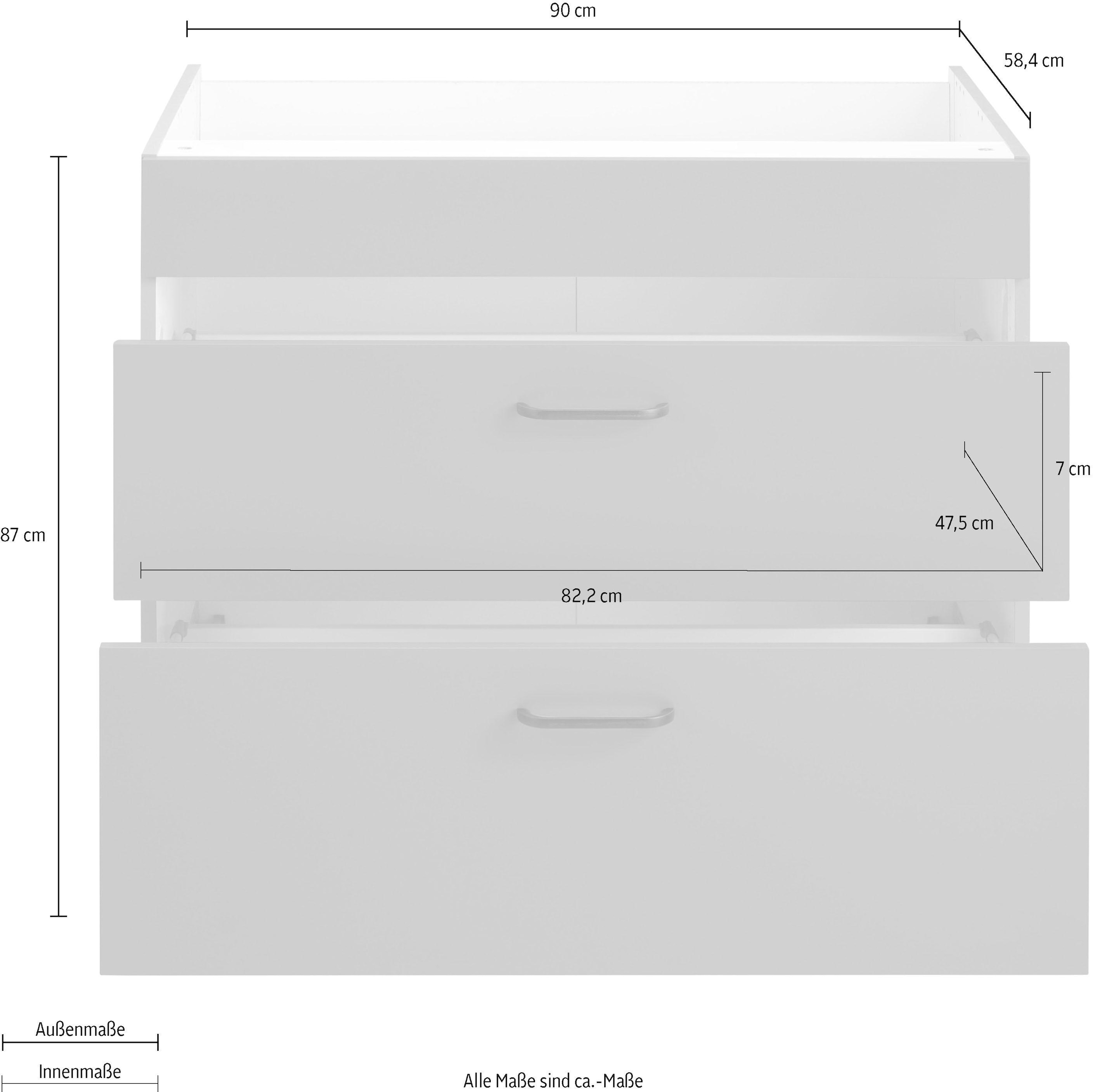 OPTIFIT Unterschrank »Elga«, mit Soft-Close-Funktion, höhenverstellbare Füße,  Breite 90 cm | BAUR