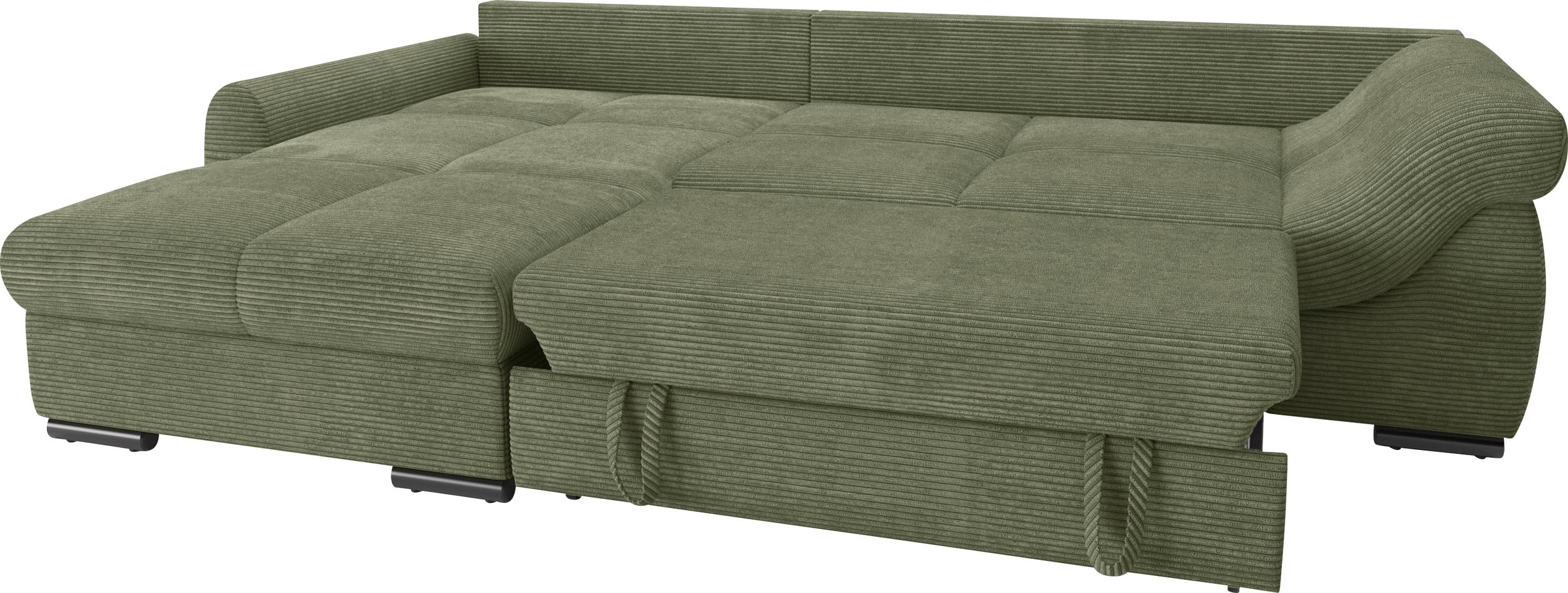Mr. Couch Ecksofa »Livorno DuraFlex L-Form«, inkl. Hochschläfer-Bettauszug, XL-Bettkasten weiß beschichtet