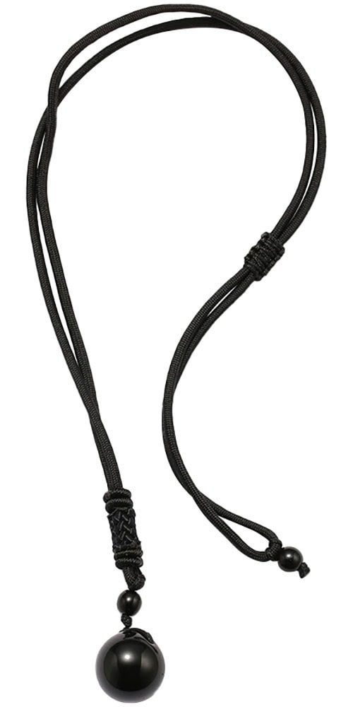 Firetti Kette mit Anhänger »Schmuck Geschenk Halsschmuck Halskette Kugel«, Made in Germany - mit Obsidian