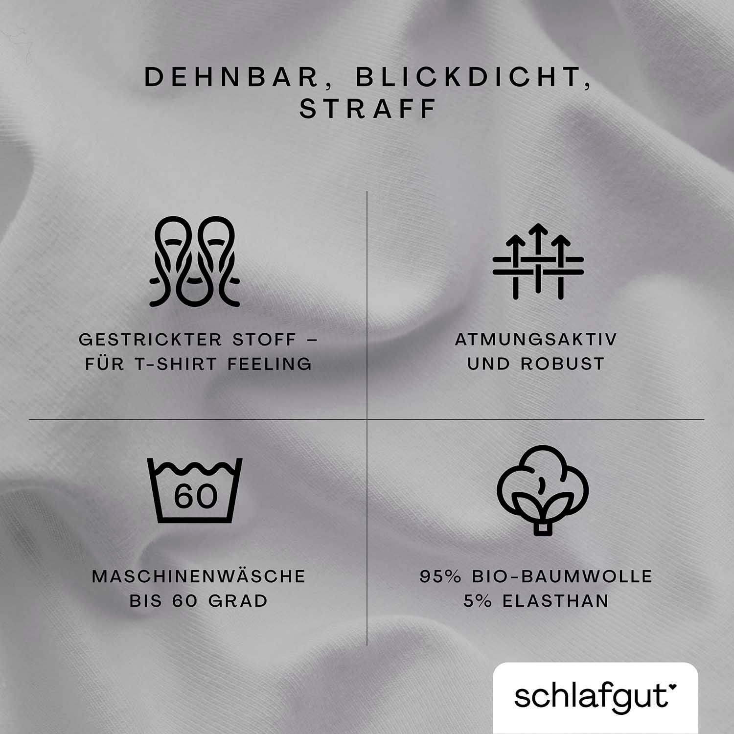 Thumbnail - Schlafgut Spannbettlaken "PURE Bio-Baumwolle mit Elasthan, dehnbar blickdicht, straff, Bettlaken" PREMIUM Laken für Matr...