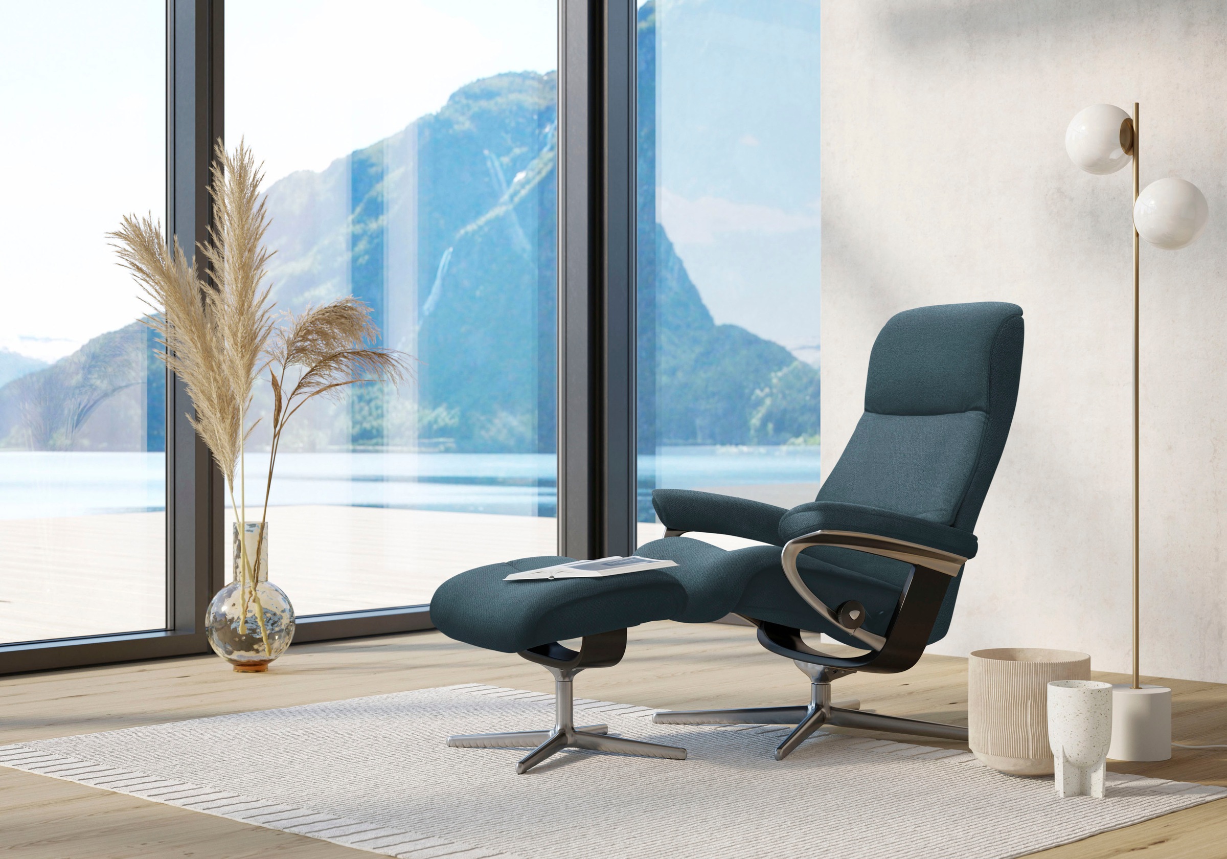 Stressless® Relaxsessel »View«, mit Cross Base, Größe S, M & L, Holzakzent Schwarz