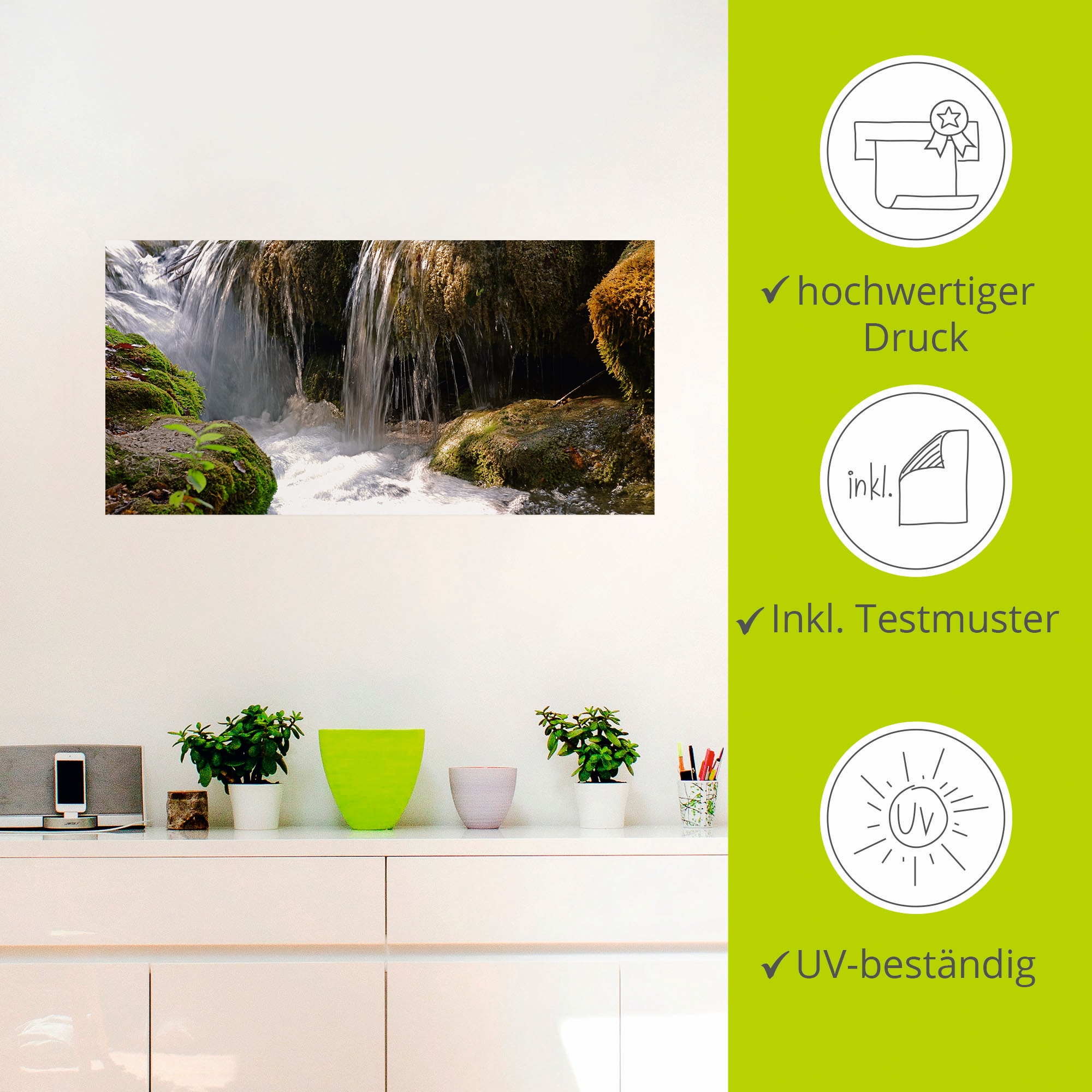 Artland Wandbild »Wasserfall«, Gewässer, (1 St.), als Leinwandbild, Poster, Wandaufkleber in verschied. Größen