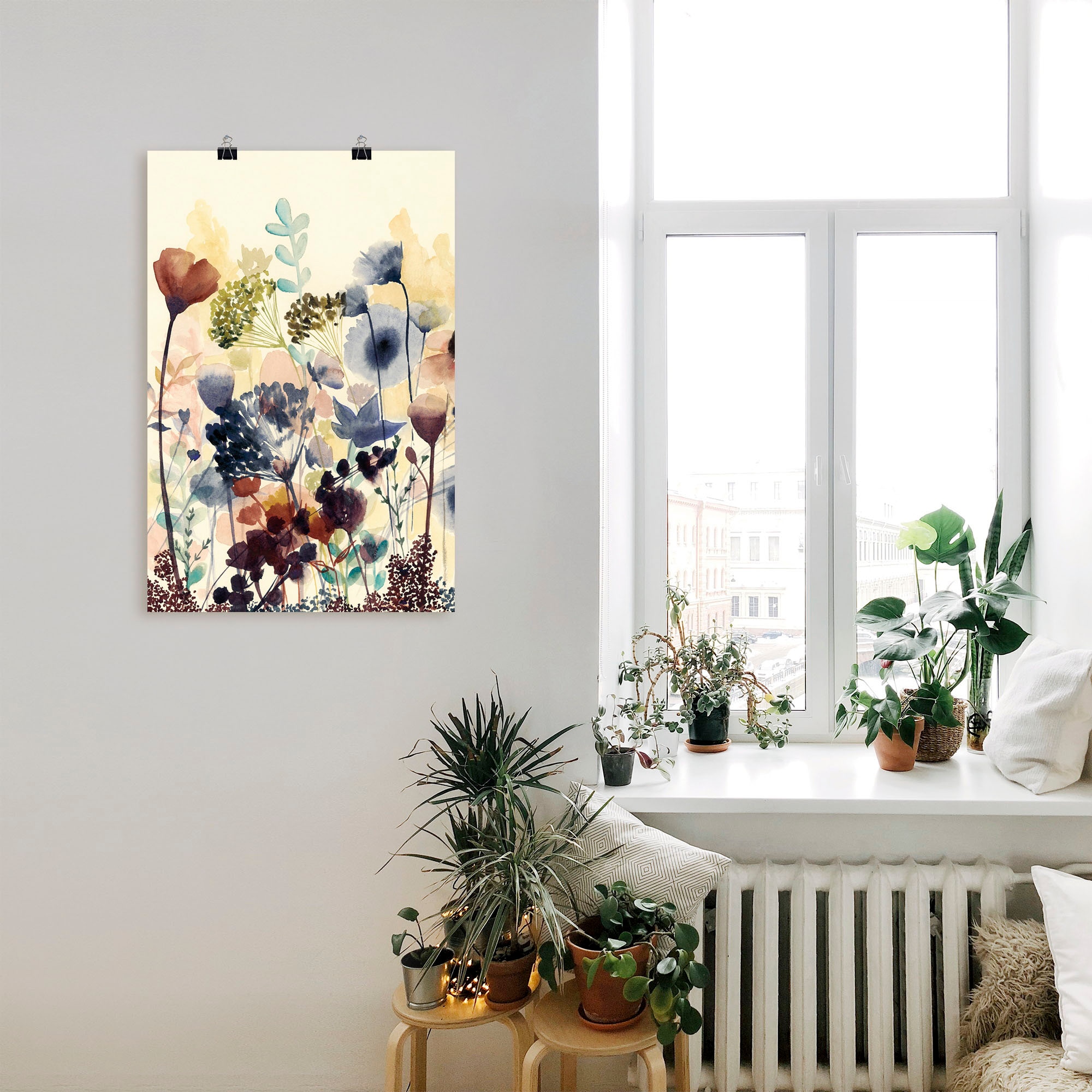 Artland Wandbild »Sonnengetrocknete Blüten I«, Blumenwiese, (1 St.), als Alubild, Outdoorbild, Leinwandbild, Poster, Wandaufkleber