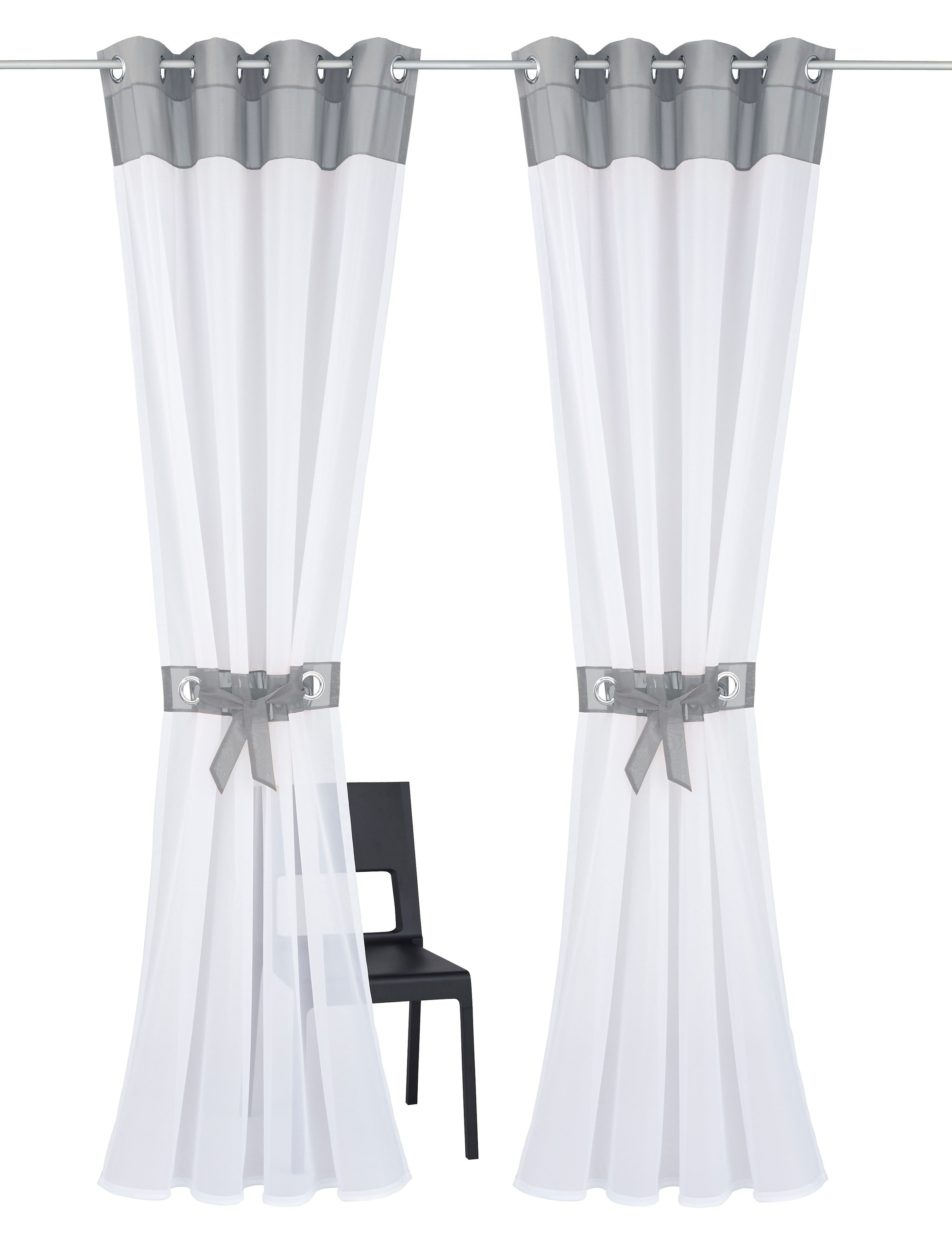 my home Gardine "Villars" Ösen 2 Stk. tlg. Vorhang, Fertiggardine, inkl. 2 günstig online kaufen