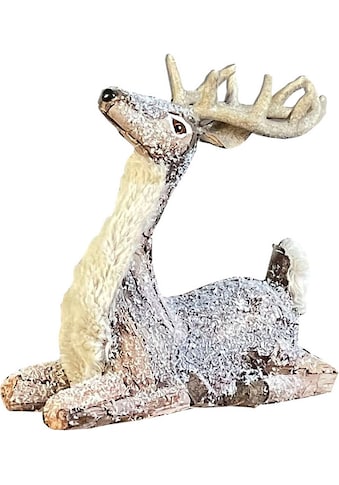 HOSSNER - HOMECOLLECTION Weihnachtsfigur »Dekofigur Hirsch lieg...