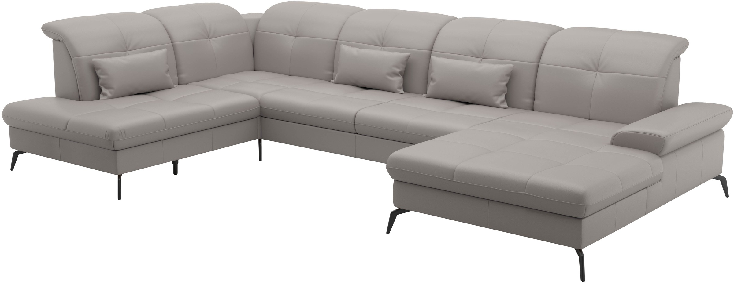 sit&more Wohnlandschaft »Amica, U-Form, inkl. Sitztiefenverstellung und Armteilverstellung«, wahlweise mit Kopfteilverstellung, Bettfunktion und Bettkasten