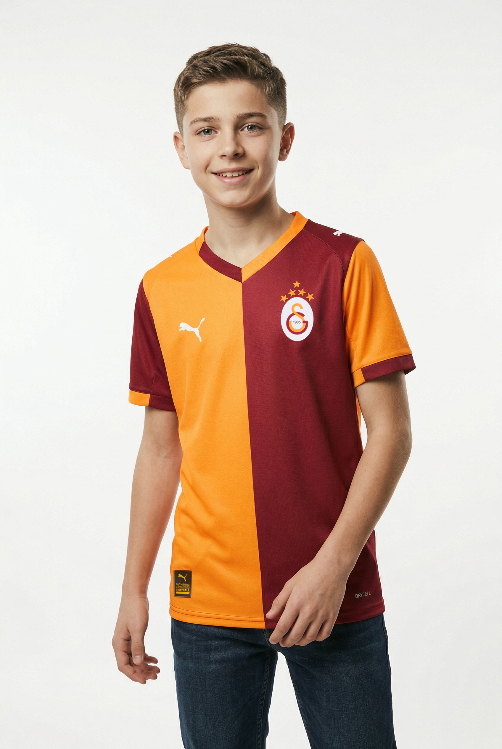 PUMA Fußballtrikot "GSK HOME JERSEY REPLICA JR W/O SPONSOR WITH STAR" für Fußball, Kurzarm, mit V-Ausschnitt, Regular Fit
