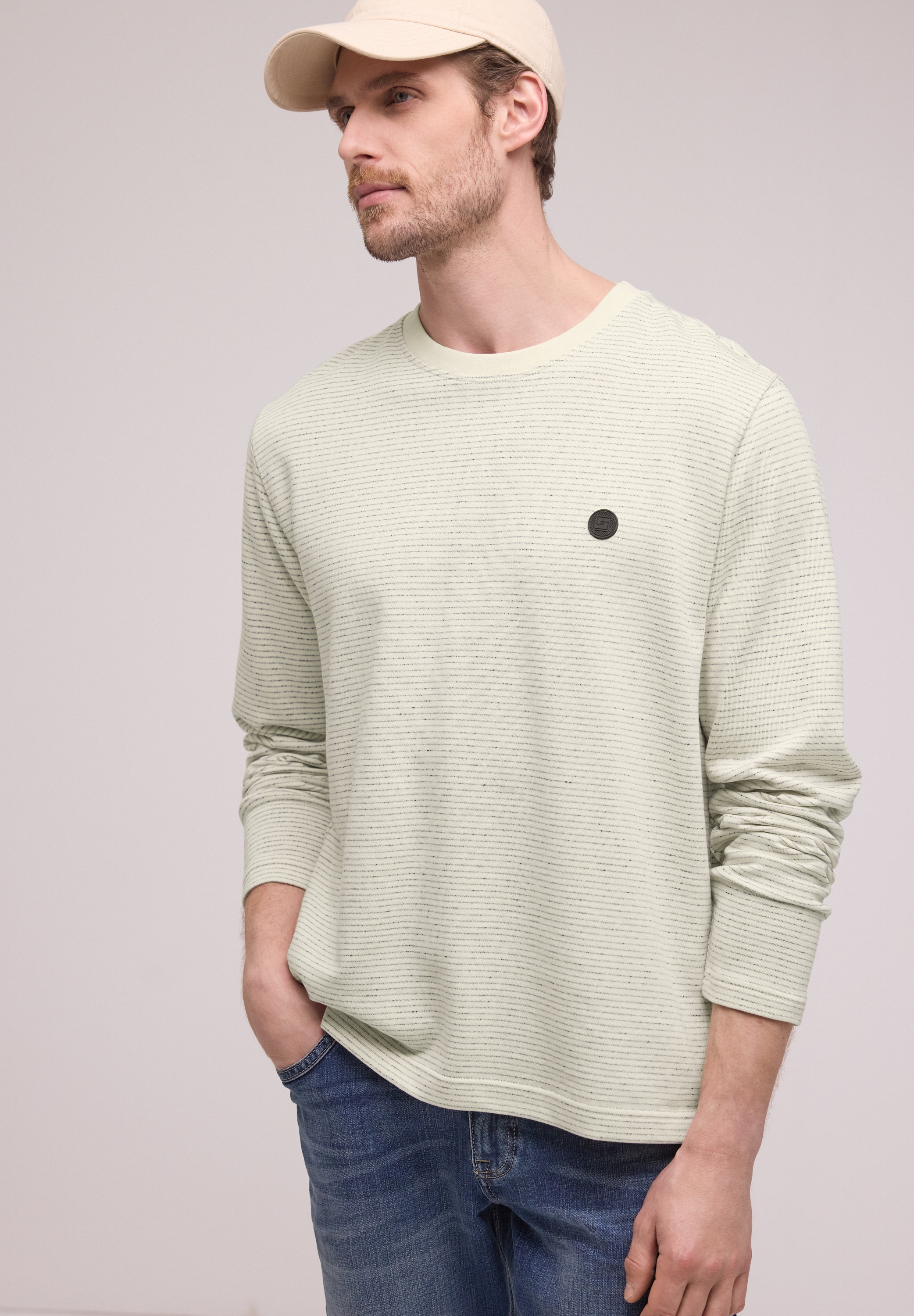 STREET ONE MEN Sweatshirt, aus reiner Baumwolle günstig online kaufen