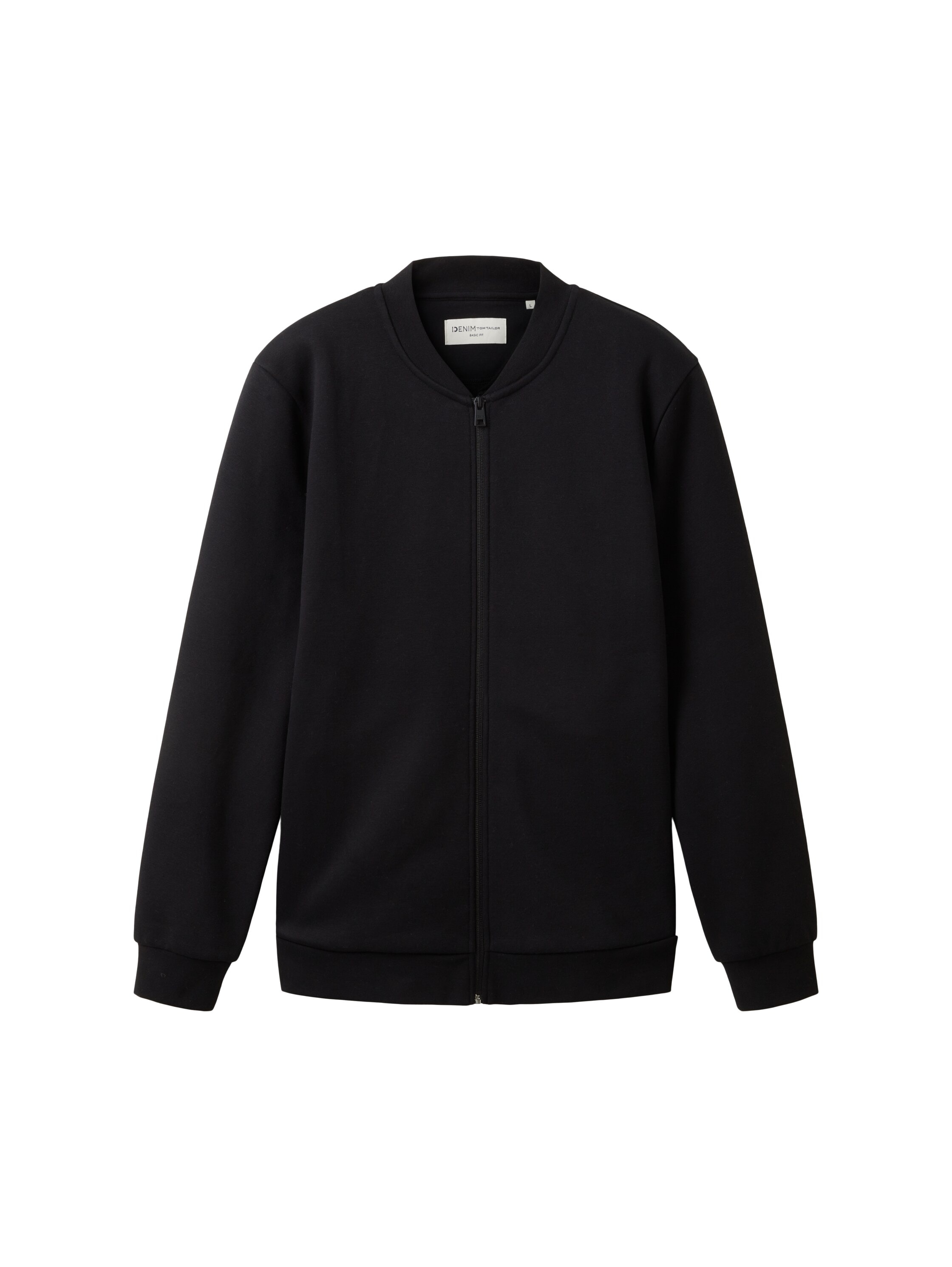 TOM TAILOR Denim Sweatjacke, mit Print-Logo auf der Rückseite
