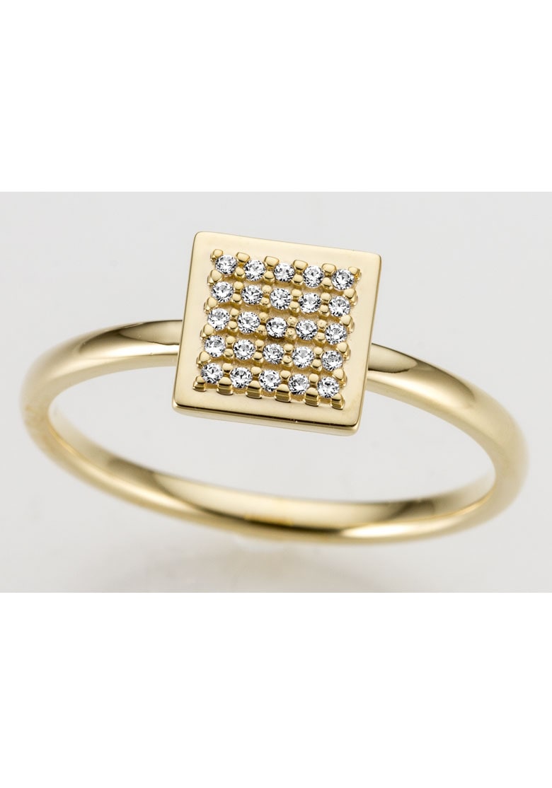 Firetti Goldring »Schmuck Geschenk Gold 585, Quadrat, teilw. rhodiniert,  massiv«, zu Kleid, Shirt, Jeans, Sneaker! Anlass Geburtstag Weihnachten  online bestellen | BAUR