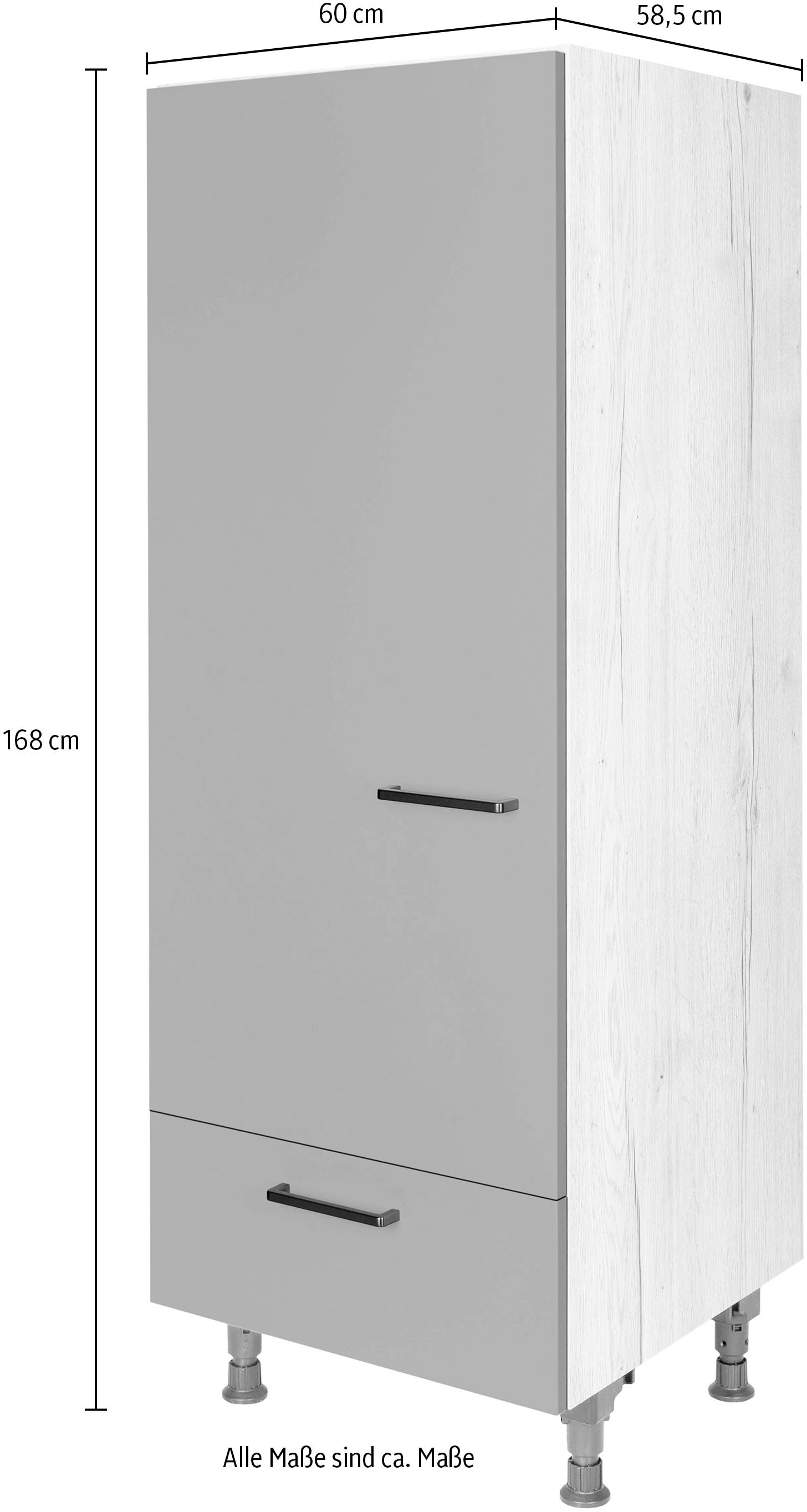 nobilia® Kühlumbauschrank »"Easytouch", Ausrichtung wählbar, mit Schubkasten,«, vormontiert, Breite/Höhe: 60/167,8 cm