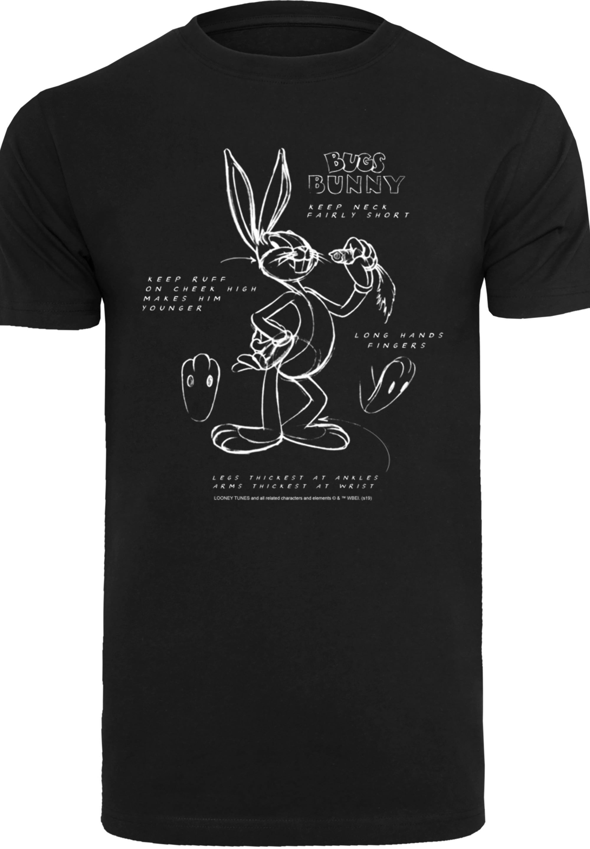 F4NT4STIC T-Shirt »Looney Tunes Bugs Bunny Drawing Instruction«, Print