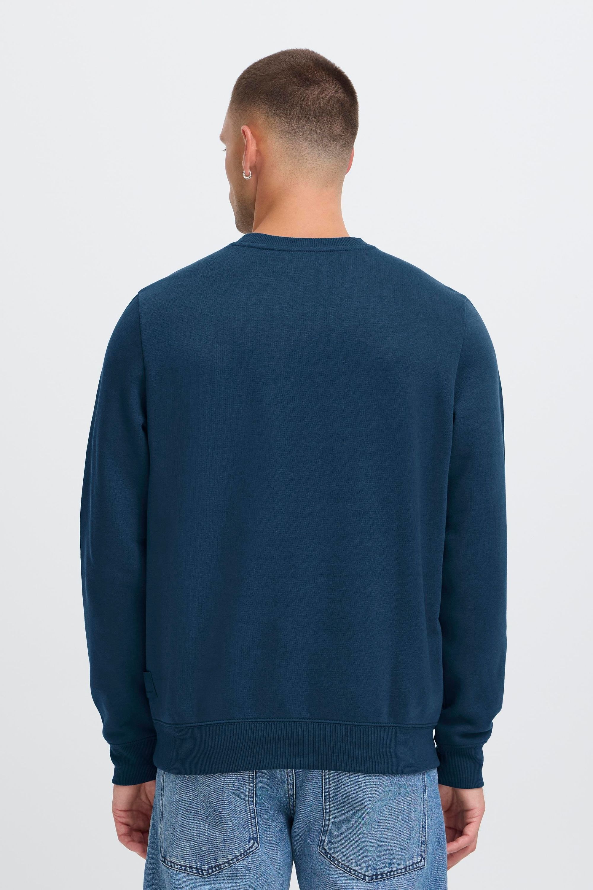 Longpullover BLEND "Sweater BHBade", Herren, Gr. L, blau (marineblaus), Obermaterial: 60% Baumwolle CO. 40% Polyester PES., Pullover Longpullover 6
