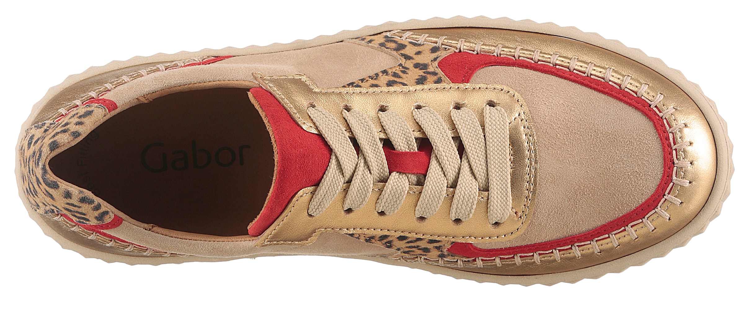 Gabor Plateausneaker, Freizeitschuh, Halbschuh, Schnürschuh mit Best Fitting-Ausstattung