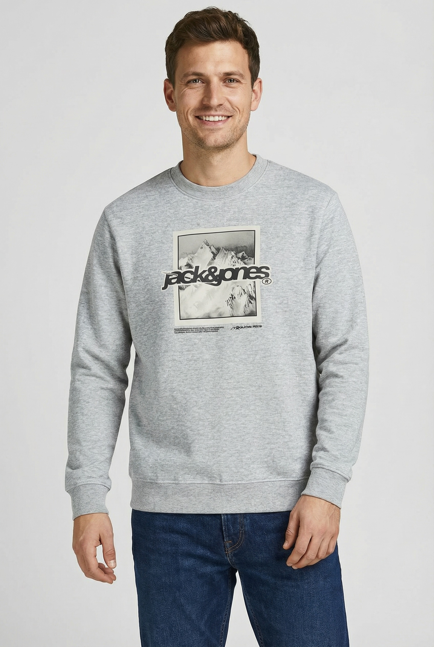 Jack & Jones Kapuzensweatshirt "JCOFLARE FRONT PRINT SWEAT CREW NECK" günstig online kaufen