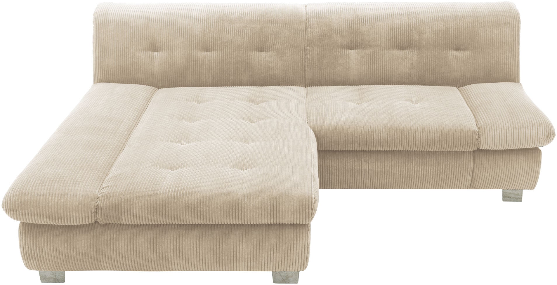 DOMO collection Ecksofa »100031 kompakte Stellmaße, komfortabel und bequem, L-Form«, wahlweise mit Bettfunktion und Armteilverstellung. Breite 234cm