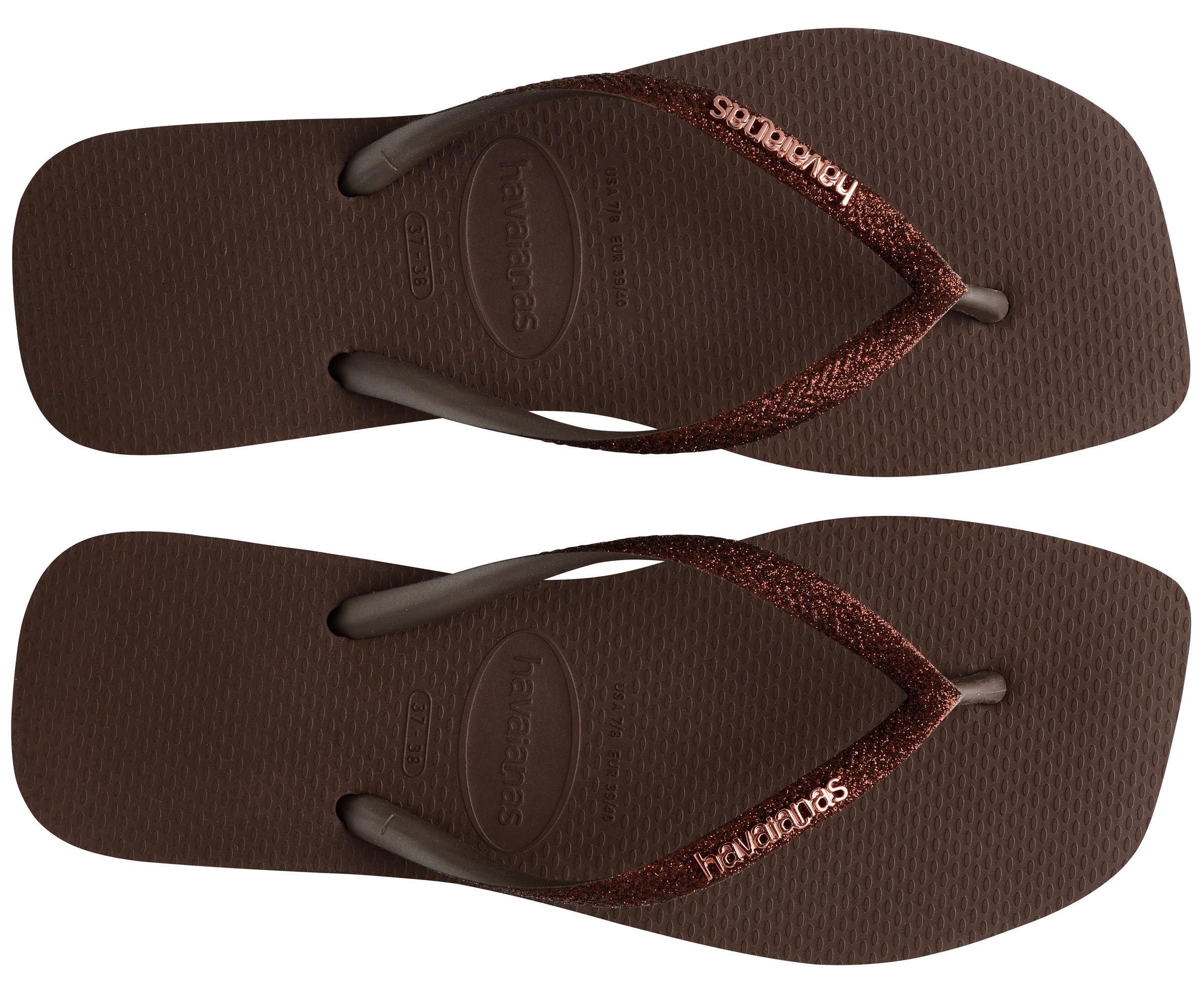 Havaianas Zehentrenner »SQUARE GLITTER«, Sommerschuh, Schlappen, Poolsildes mit Glitter