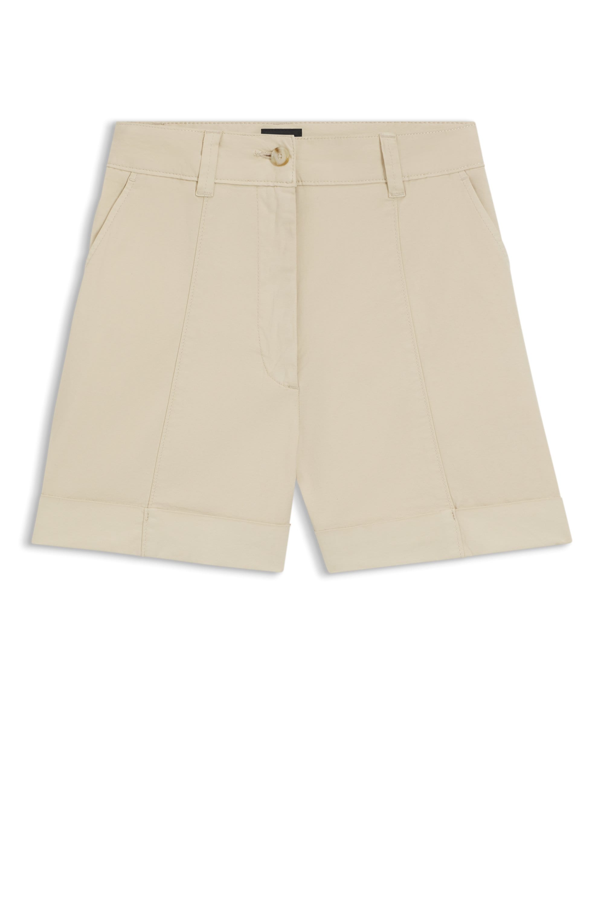 BOSS ORANGE Shorts »Tanessa Premium Damenmode«  mit umgeschlagenem Saum, Baumwoll-Twill