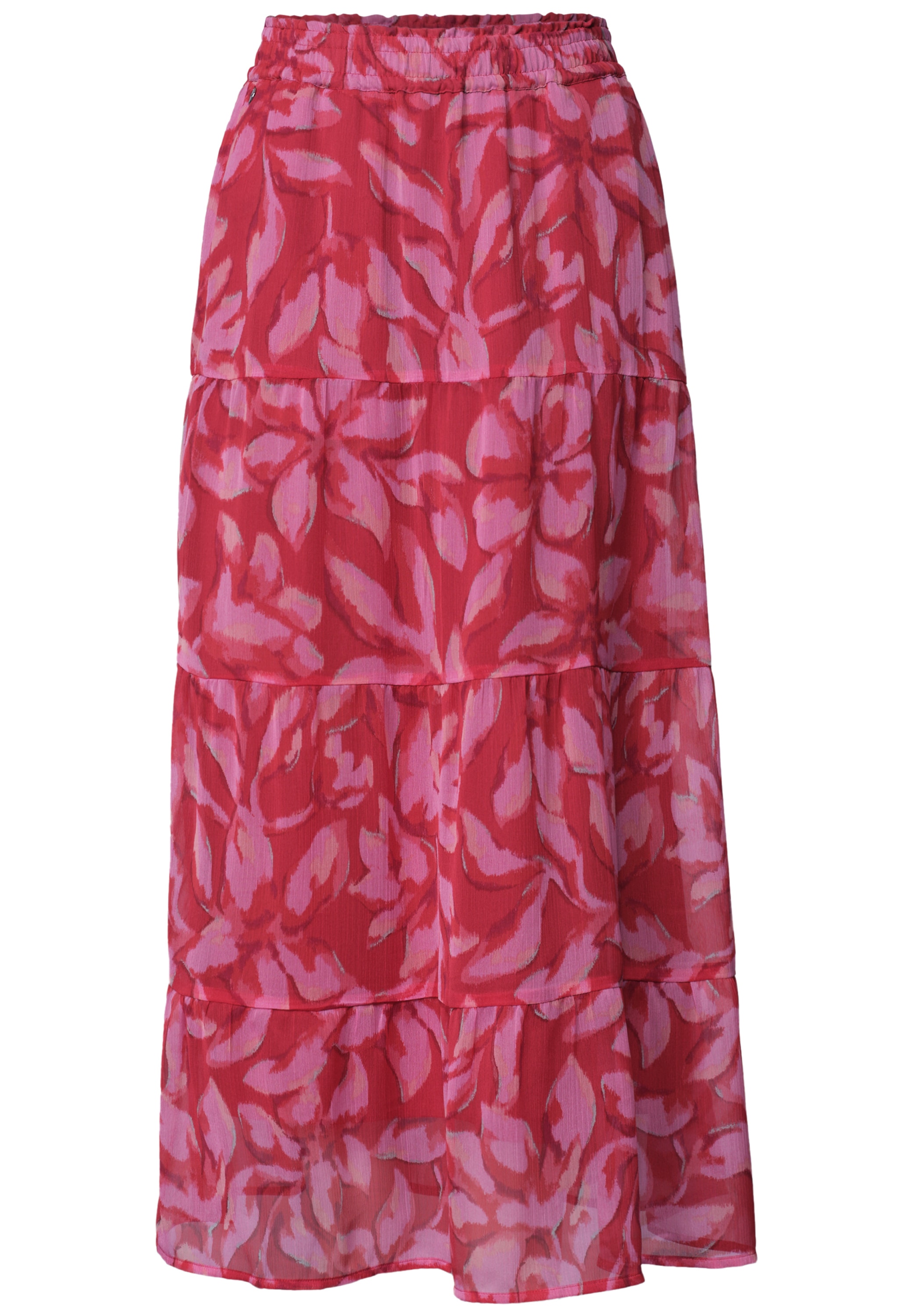STREET ONE Maxirock Sommer aus Chiffon mit Print/Weich fallende Volants