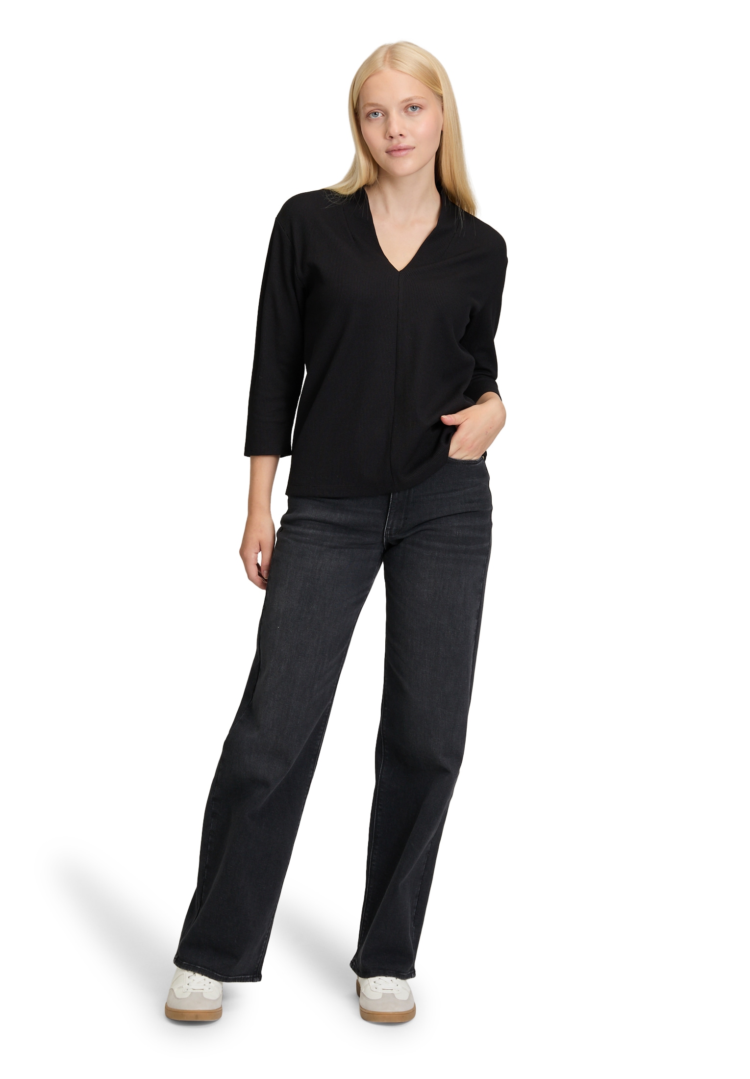 Betty&Co 3/4-Arm-Shirt »Betty & Co Damen Casual-Shirt mit V-Ausschnitt«, (1 tlg.)