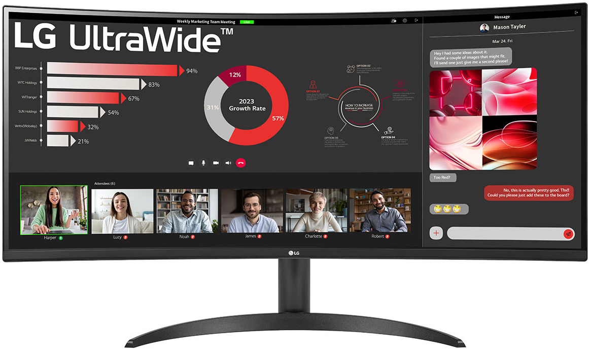 LG Curved-LED-Monitor "34WR50QK", B:80,9cm H:35,89cm T:9,15cm, schwarz, Monitore