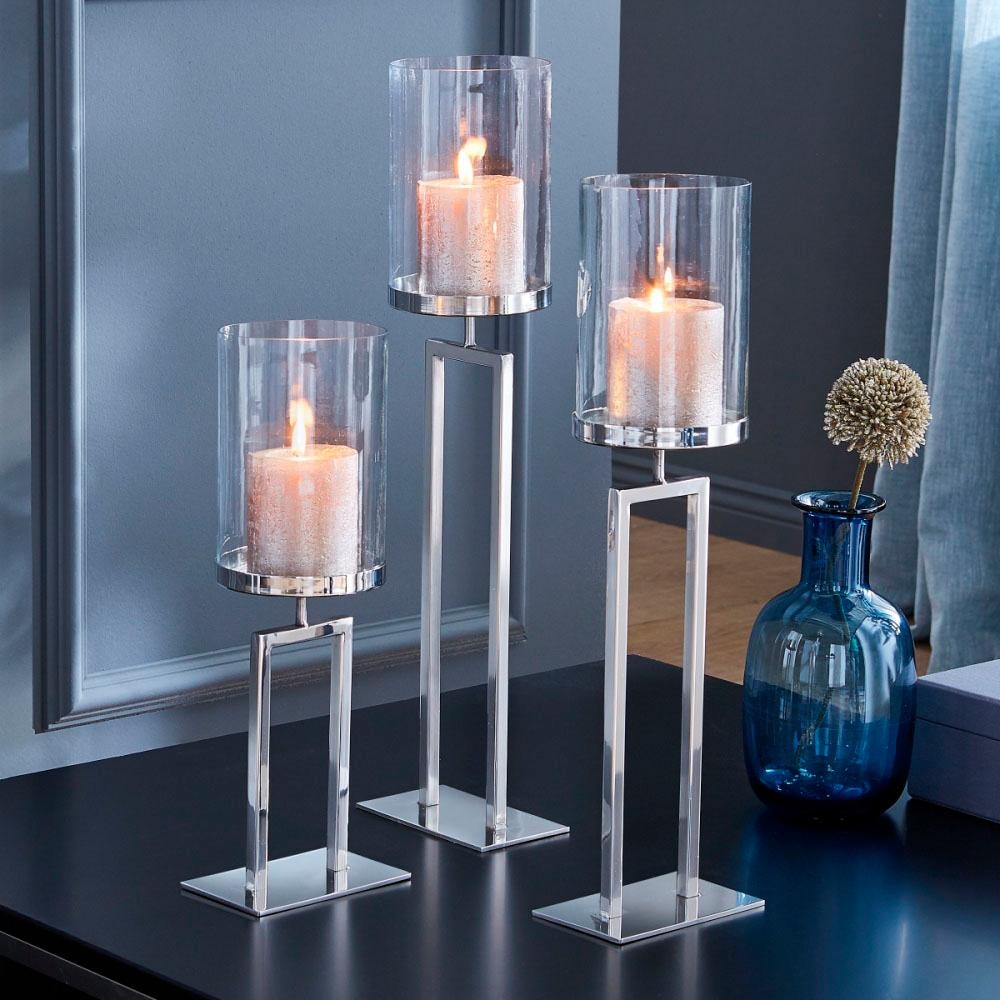 Schneider Kerzenhalter »New York«, Bodenwindlicht aus Stahl und Glas  bestellen | BAUR