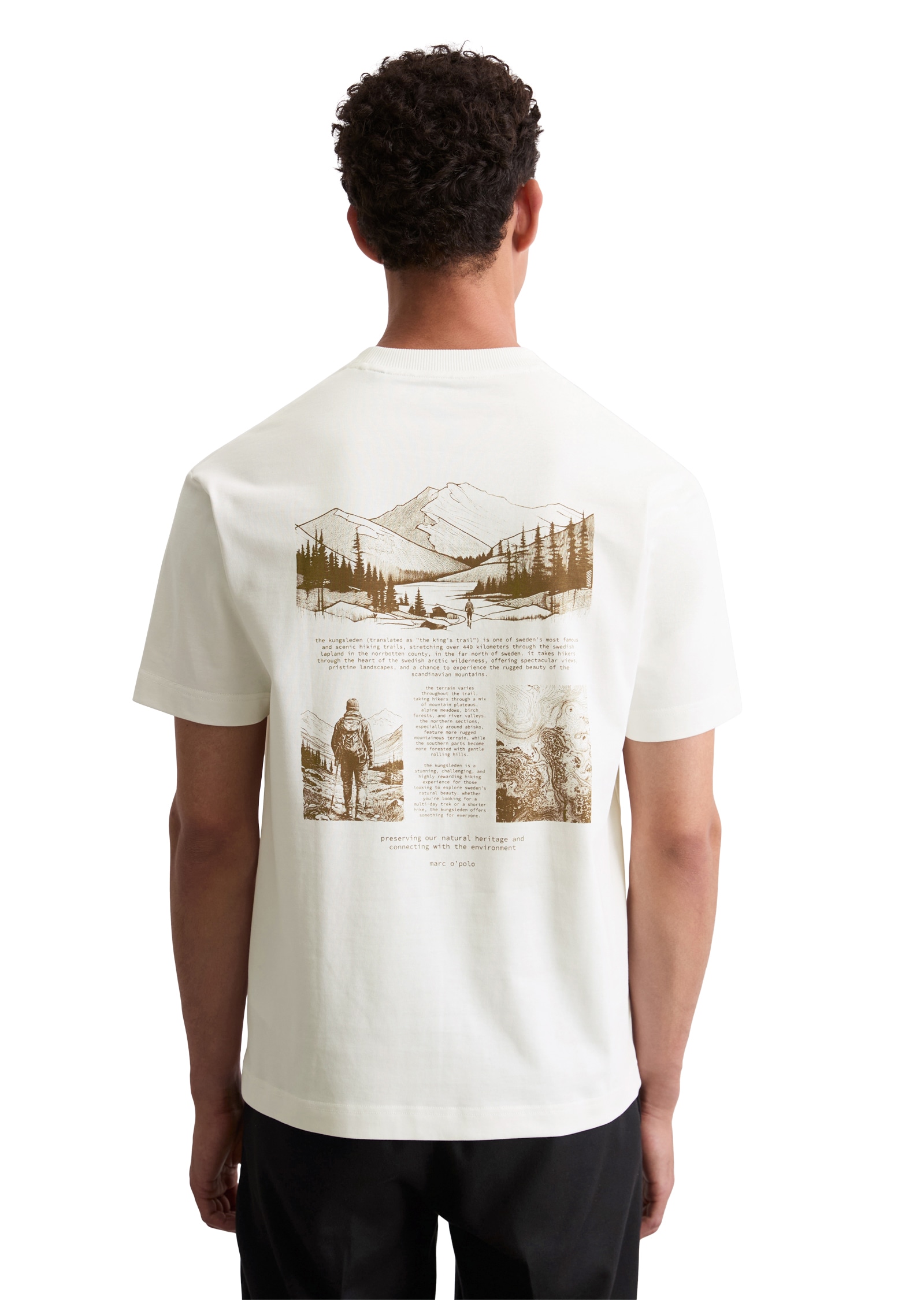 Marc O'Polo T-Shirt, relaxed fit, Rundhals, mit Natur-Rückenprint