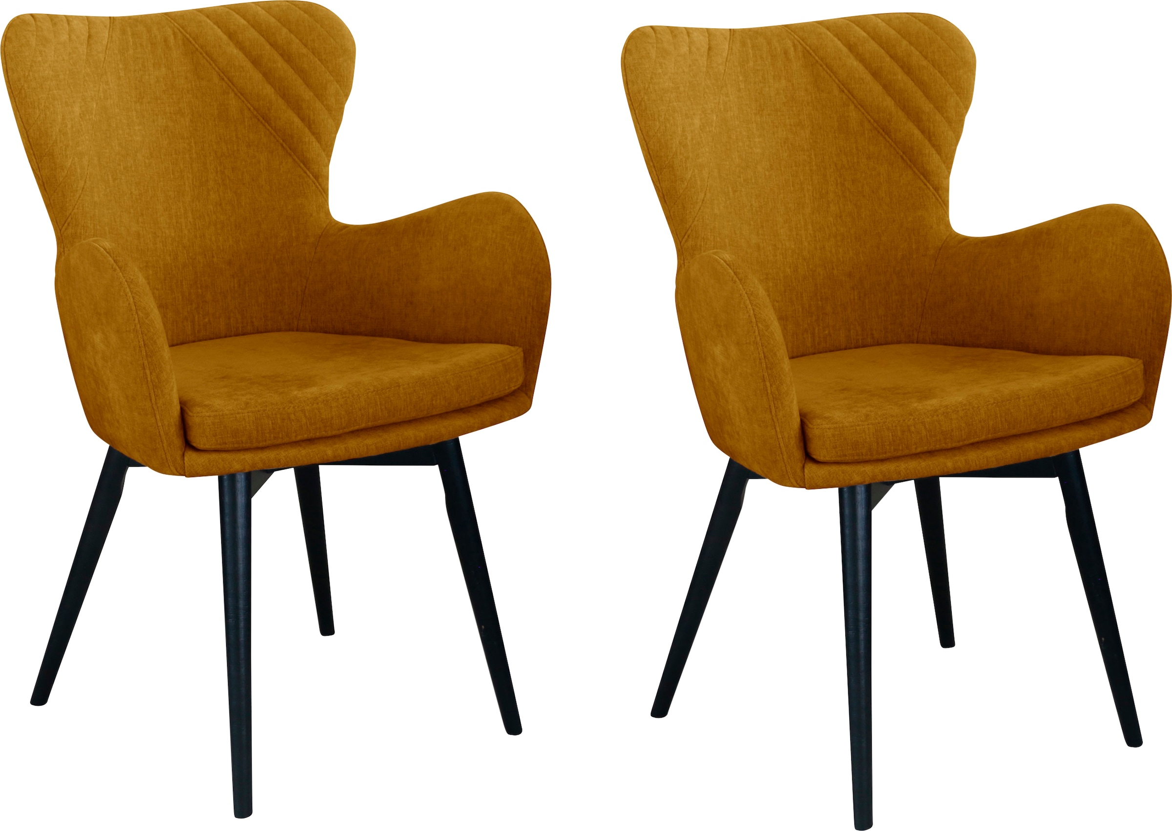 Home affaire Armlehnstuhl »Wonder«, (Set), 2 St., Strukturstoff, Gestell  Buche Massivholz schwarz lackiert kaufen | BAUR | Stühle