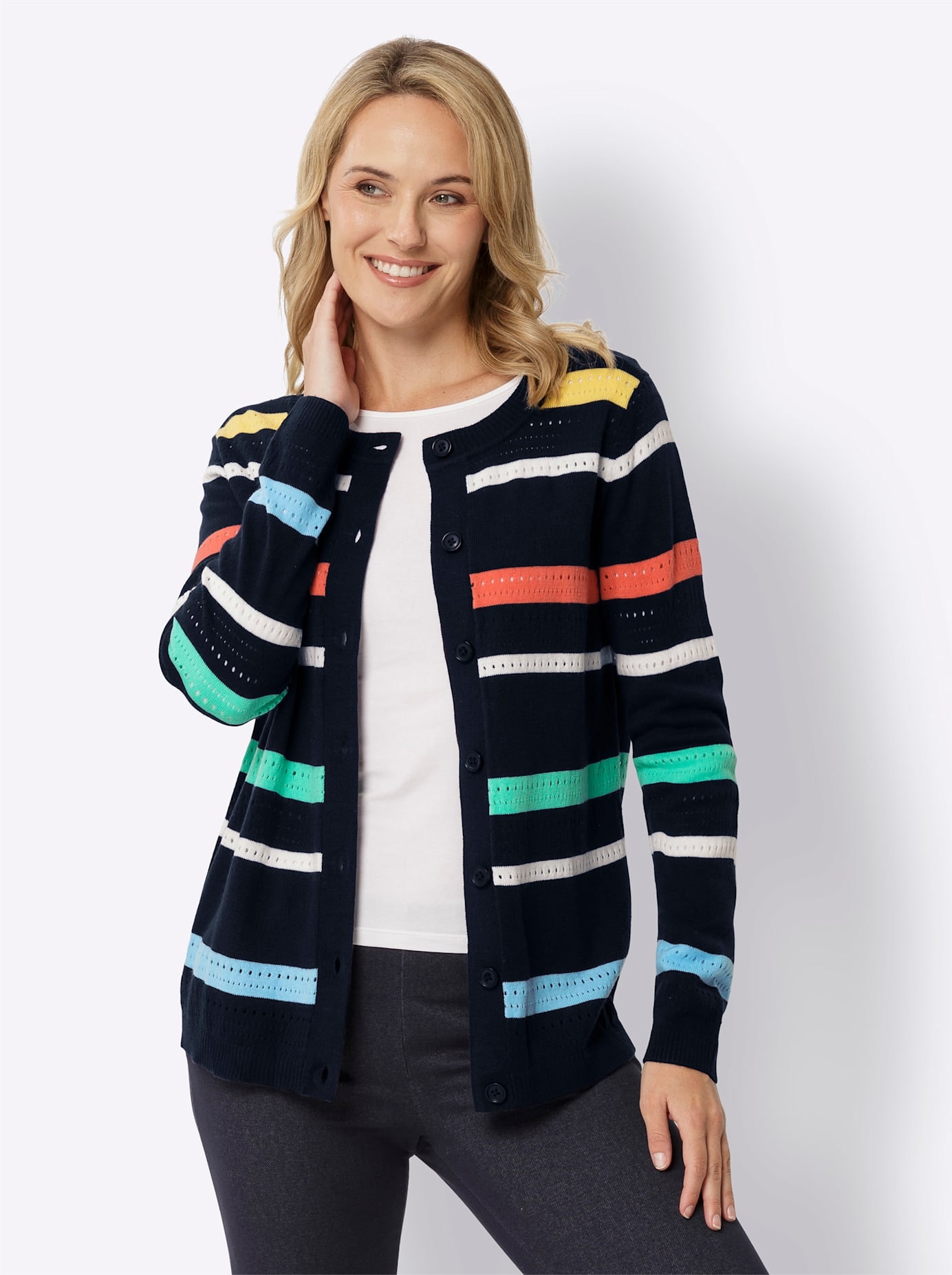 Classic Basics Ajourstrickjacke