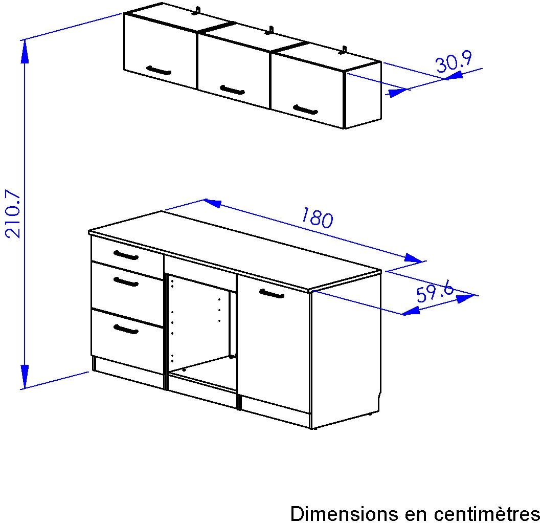 Gami Küchenzeile »Set B  B180 ALPAGA« Set,  Sehr praktisch und funktional.
