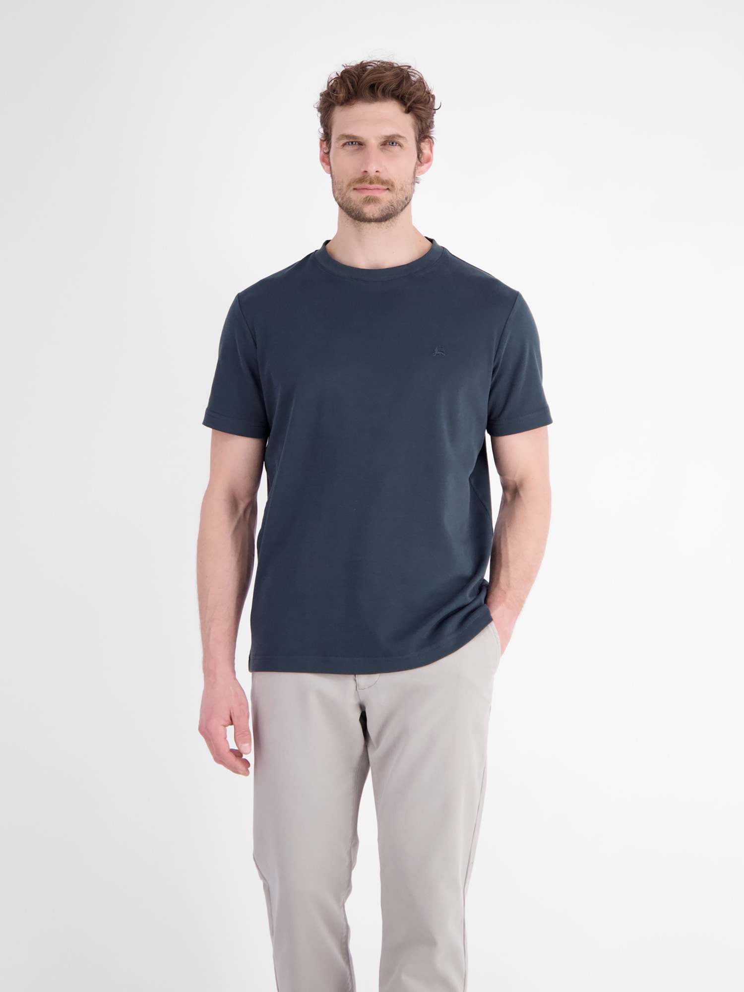 LERROS T-Shirt "Legeres T-Shirt mit Rundkragen aus reiner Baumwolle"