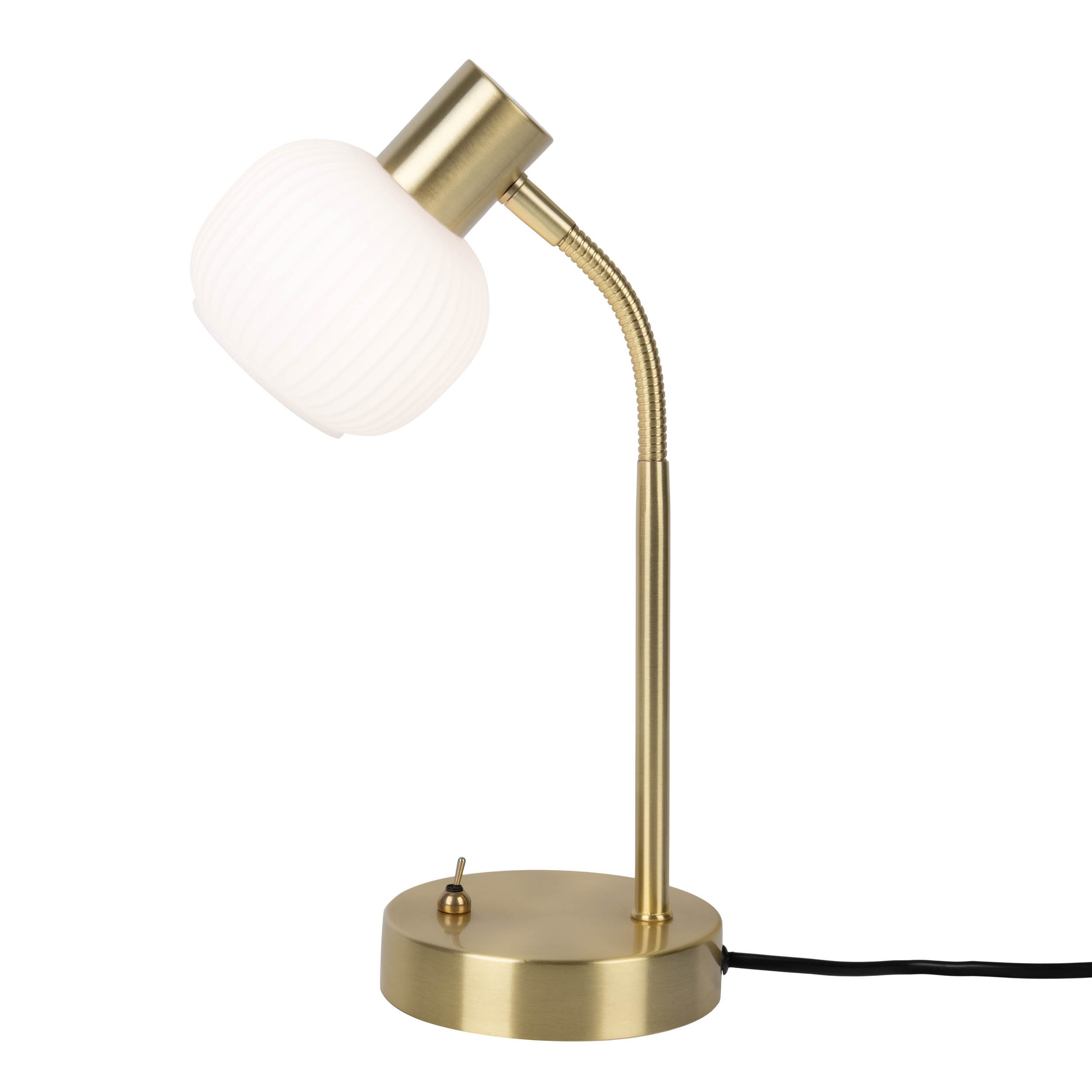 näve Tischleuchte »Learta« E14 1 Stk. exkl. 1x E14, messing matt, Glasschirm weiß opal, Zuleitung 150cm